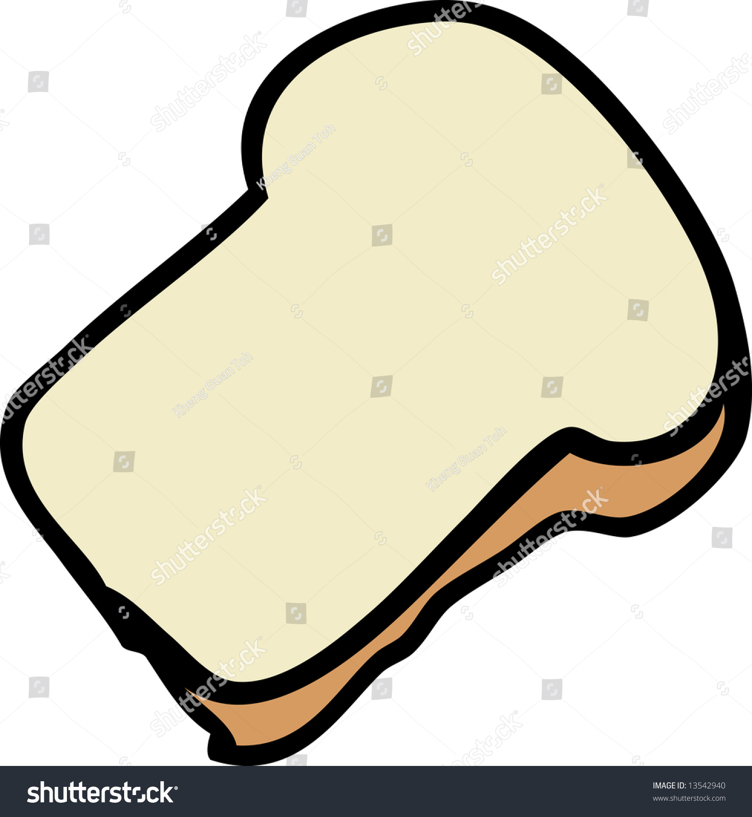 Cartoon Food Illustration Of A Slice Of White Bread - 13542940 ...