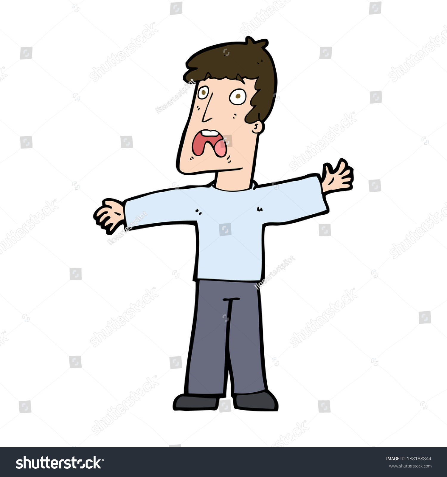 Cartoon Frightened Man Stock Illustration 188188844 | Shutterstock