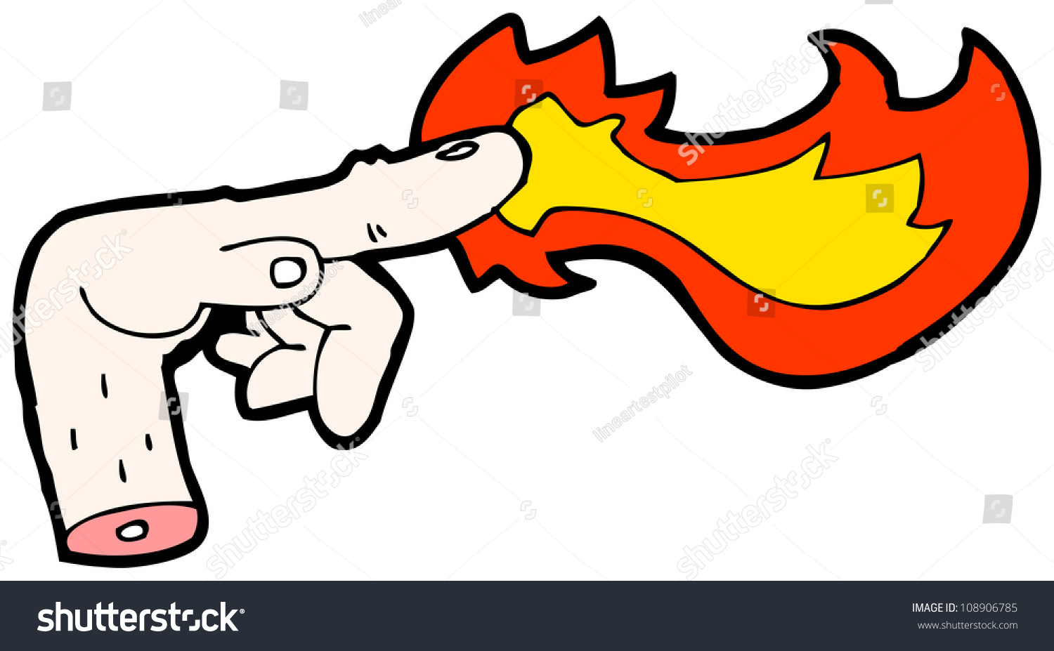 Cartoon Hand Shooting Fire Stock Photo 108906785 : Shutterstock