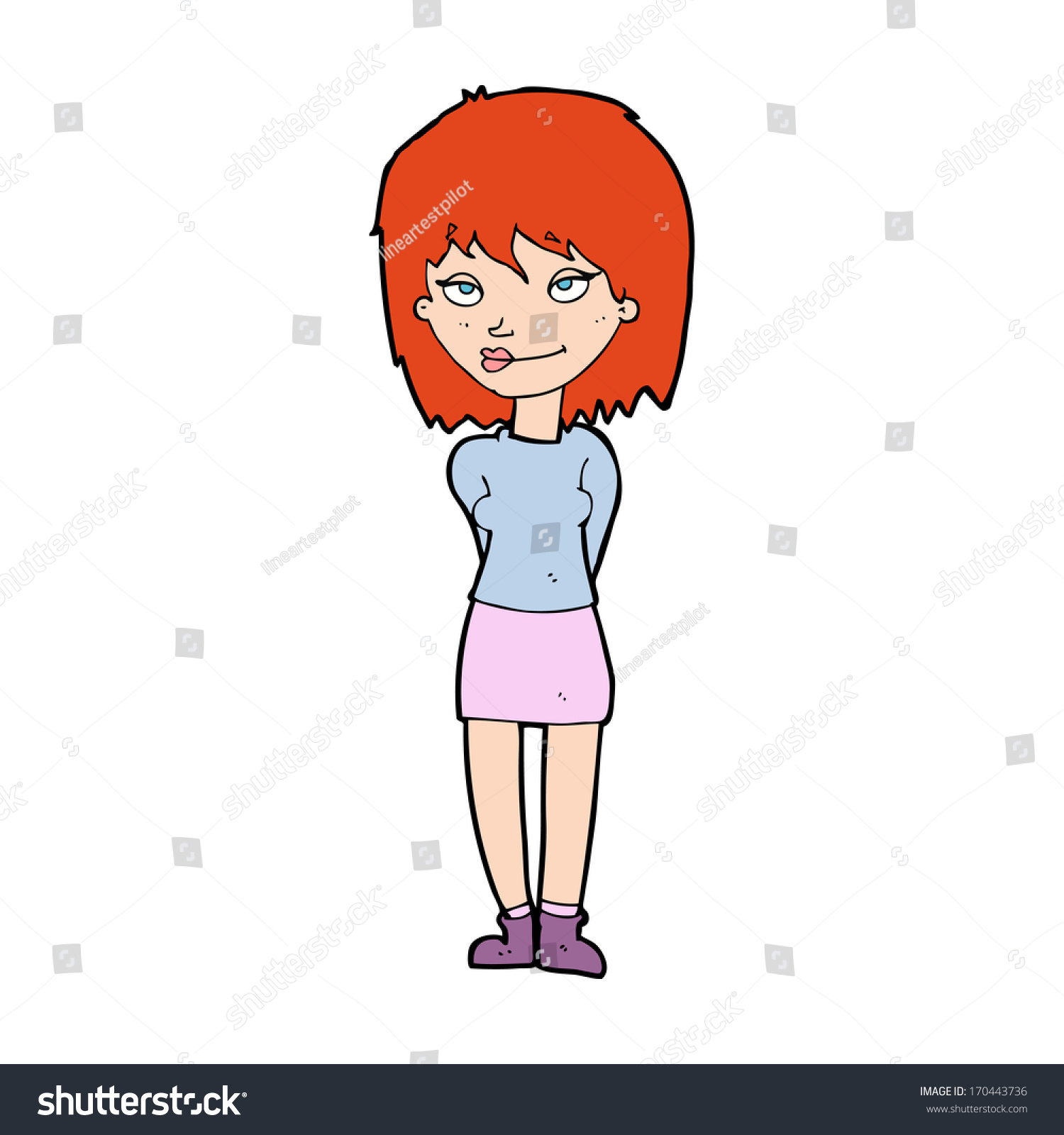 Cartoon Happy Woman Stock Photo 170443736 : Shutterstock