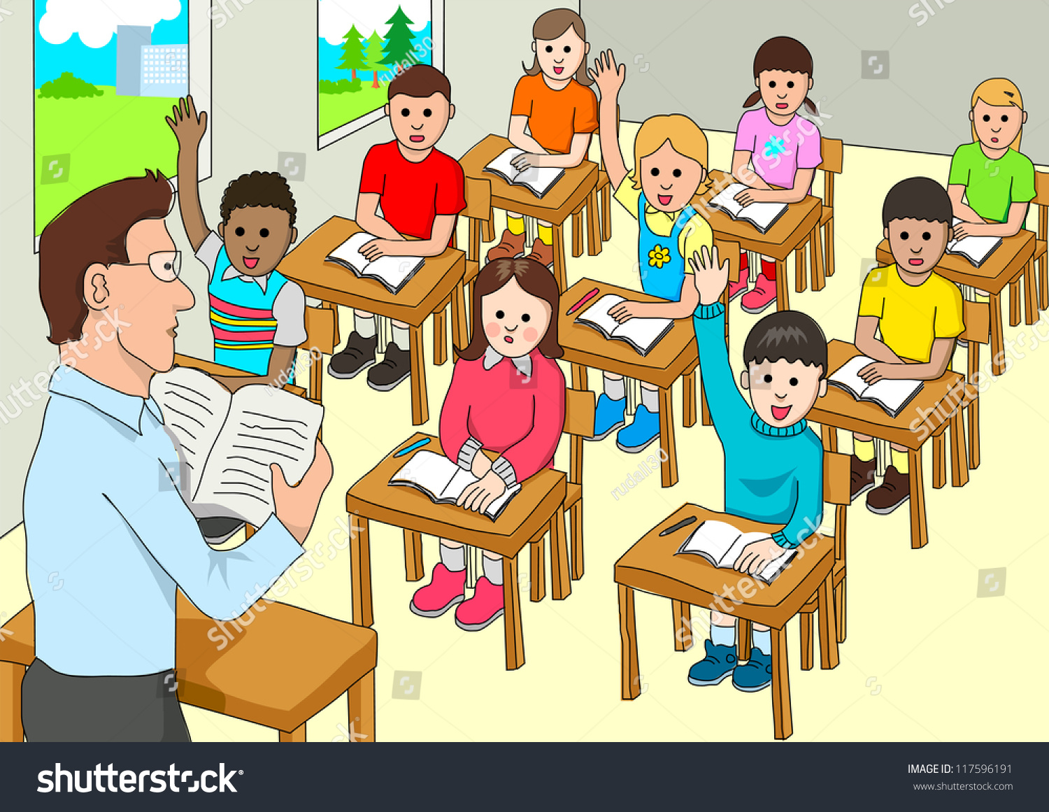 Cartoon Classroom Wallpaper