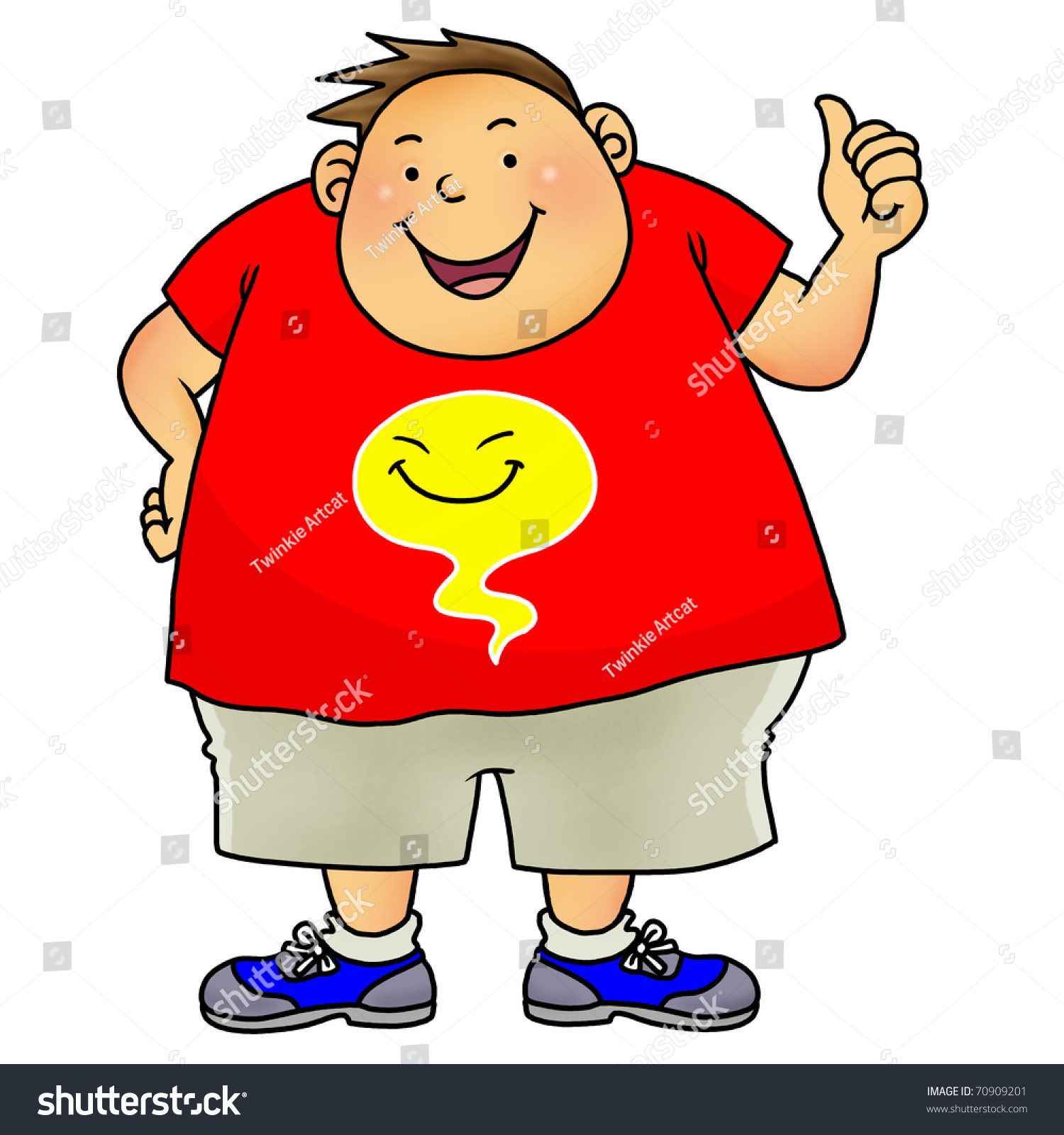 Cartoon Illustration Overweight Boy Stock Illustration 70909201 ...