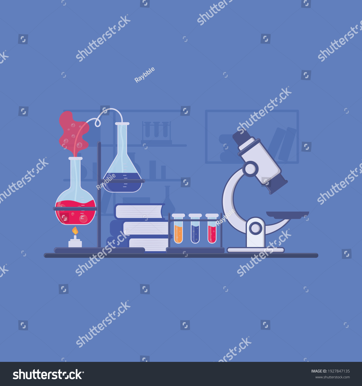 Cartoon Illustration Chemistry Laboratory Stock Illustration 1927847135 ...