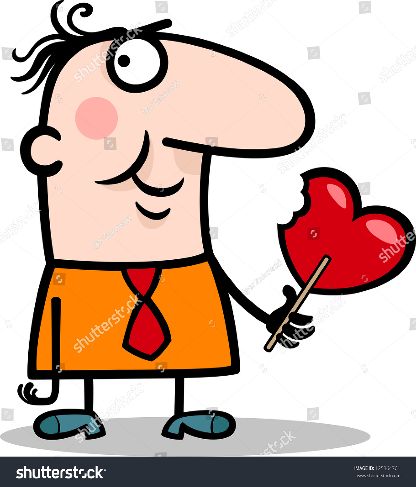 Cartoon Illustration Funny Man Valentine Heart Stock Illustration 125364761 - Shutterstock1367 x 1600