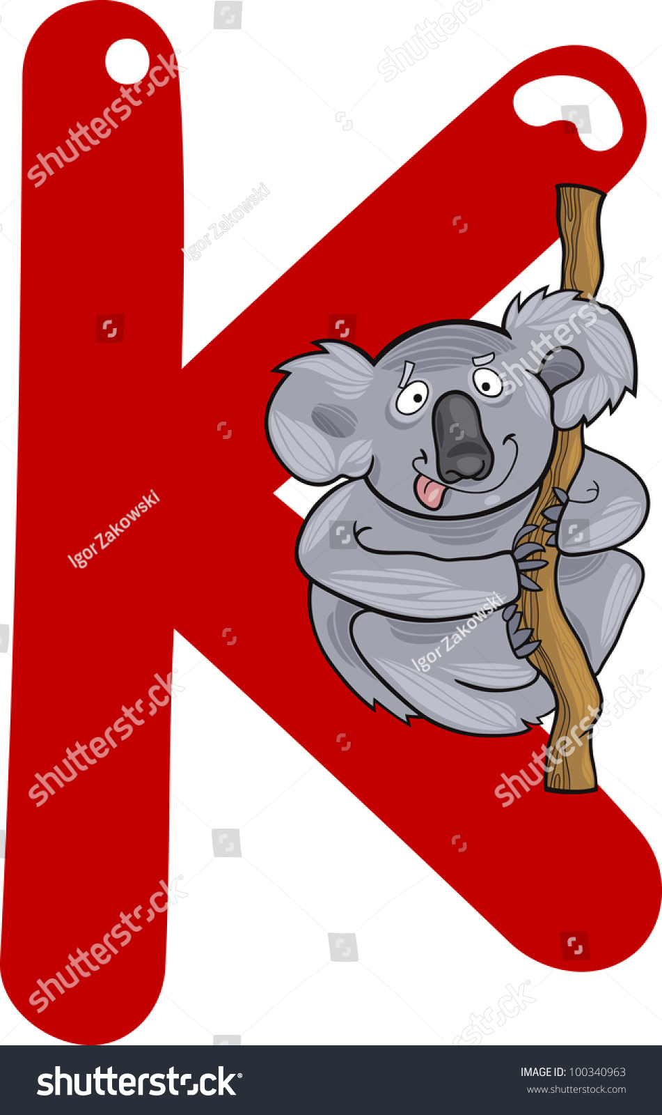 Cartoon Illustration Of K Letter For Koala - 100340963 : Shutterstock