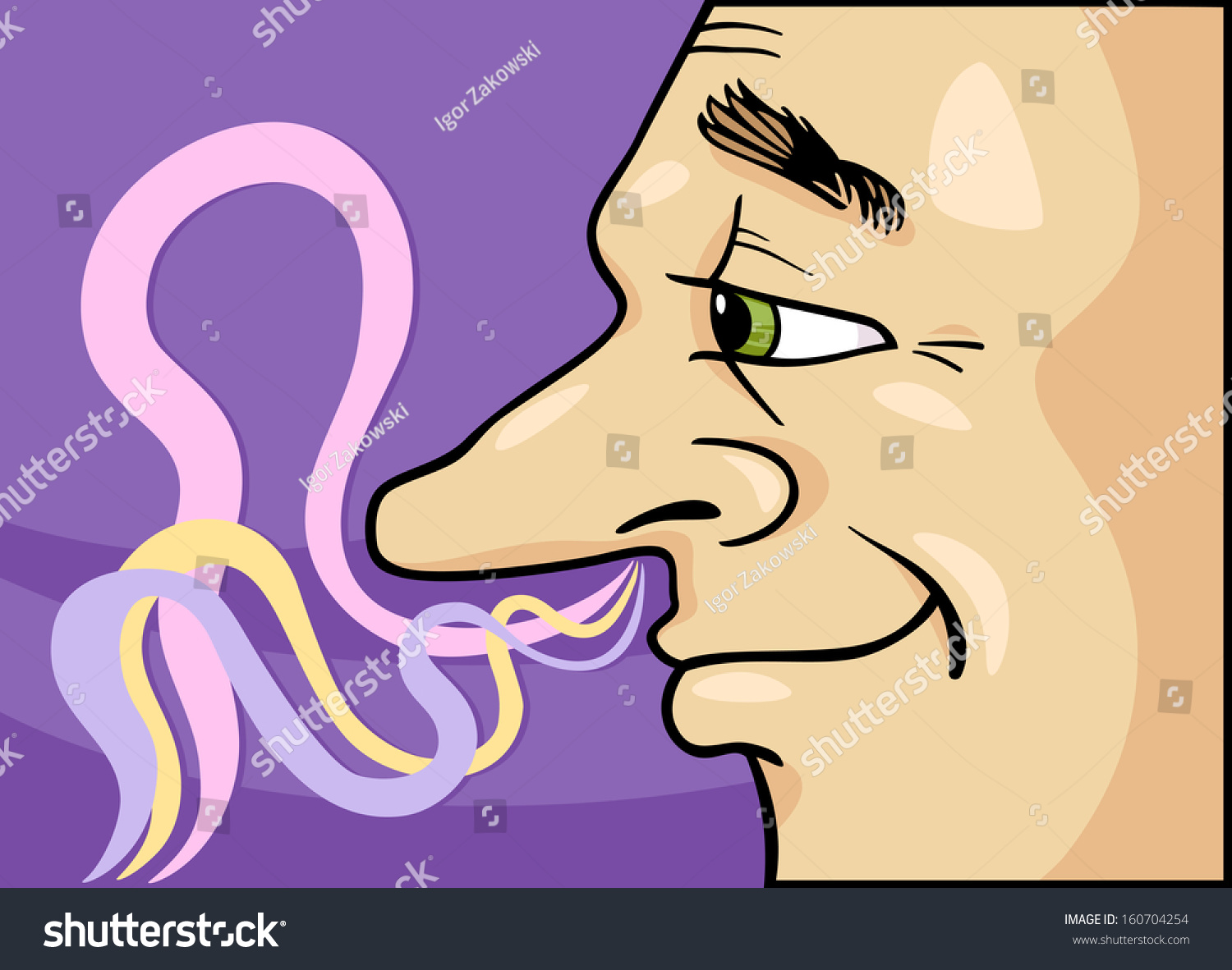 Cartoon Illustration Perfumer Man Big Nose Stock Illustration 160704254