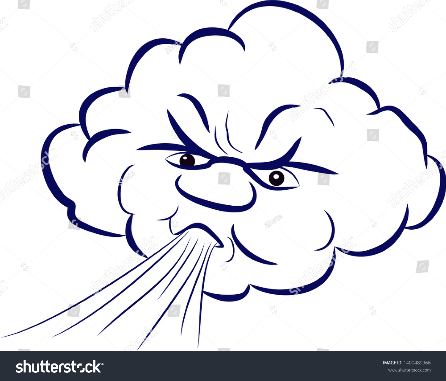 Cartoon Illustration Sheep Animal Cloud Cute Stock Illustration 1400489966