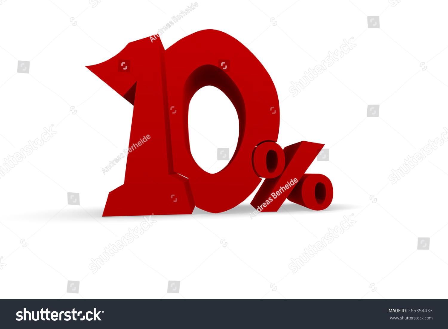 Cartoon Letters Red 10 Percent On Stock Illustration 265354433