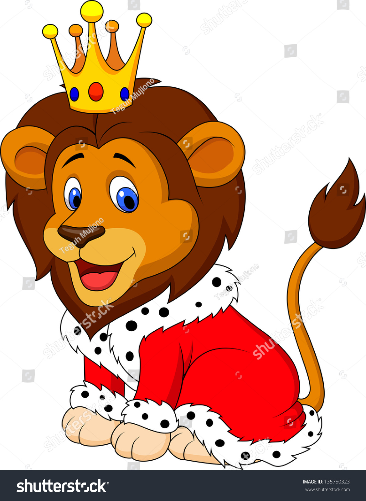 Cartoon Lion In King Outfit Stock Photo 135750323 : Shutterstock
