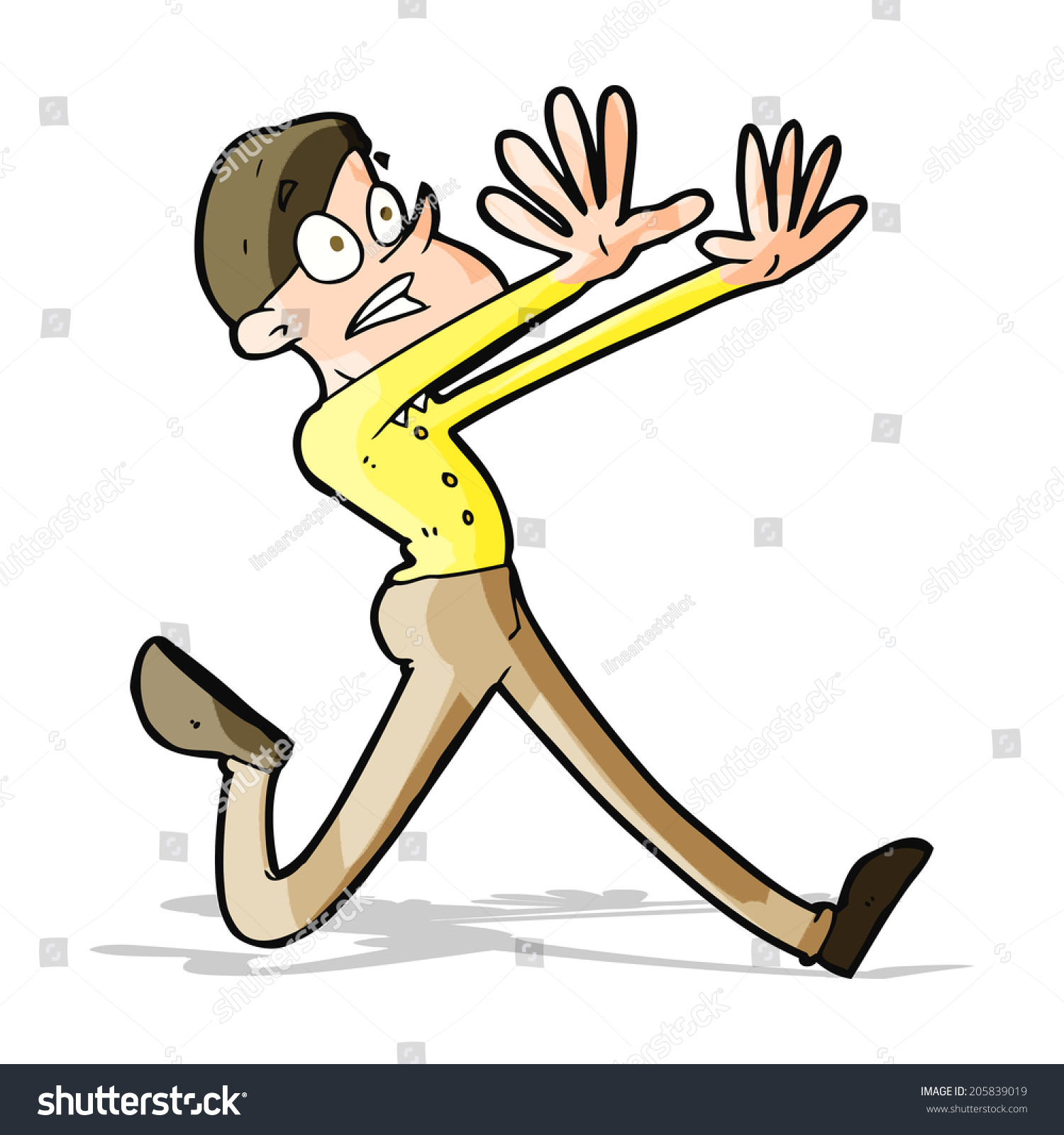 Cartoon Man Running Away Stock Illustration 205839019