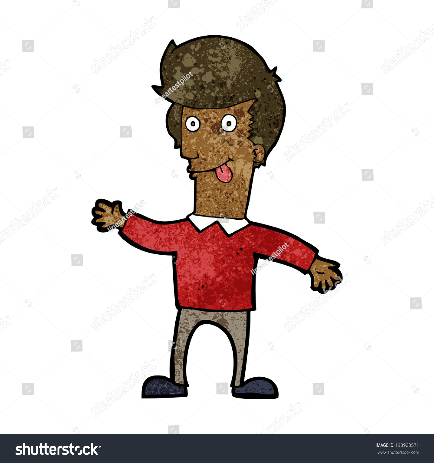 혀를 내밀고 있는 만화 남자 스톡 일러스트 198928571 Shutterstock 6262