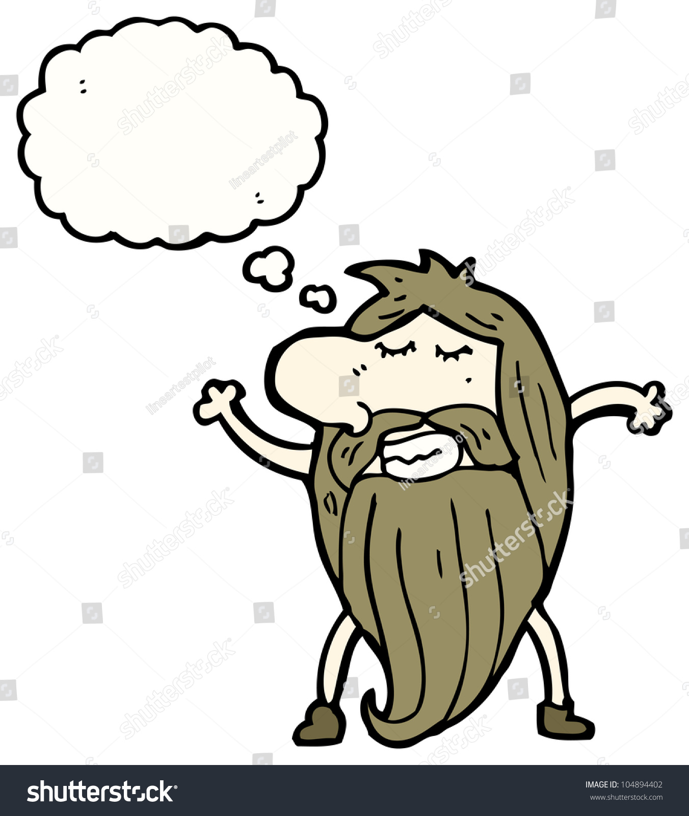 Ilustrasi Stok Cartoon Naked Man Beard Dancing Shutterstock