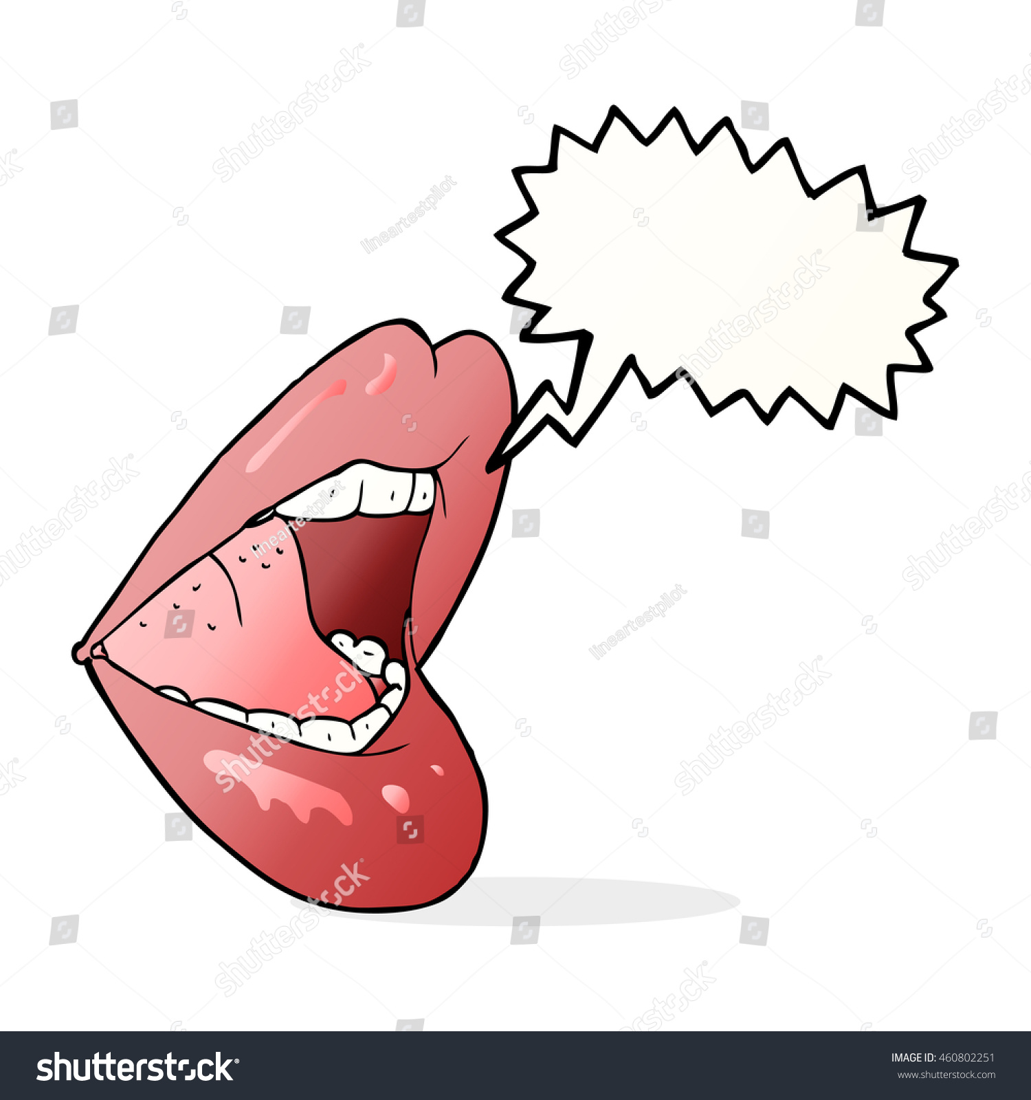 Cartoon Open Mouth Speech Bubble Stock Illustration 460802251 ...