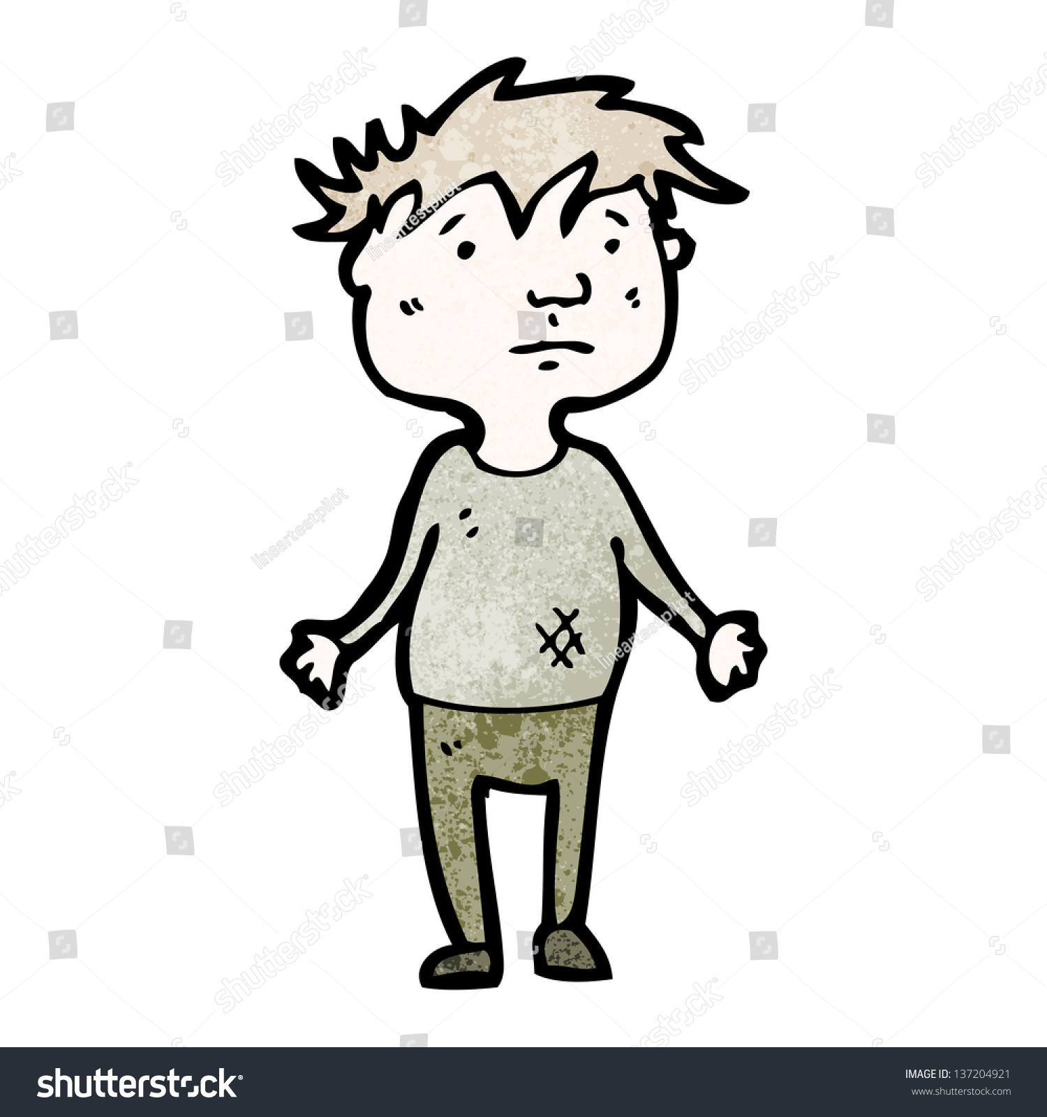 Cartoon Poor Boy Stock Illustration 137204921 - Shutterstock