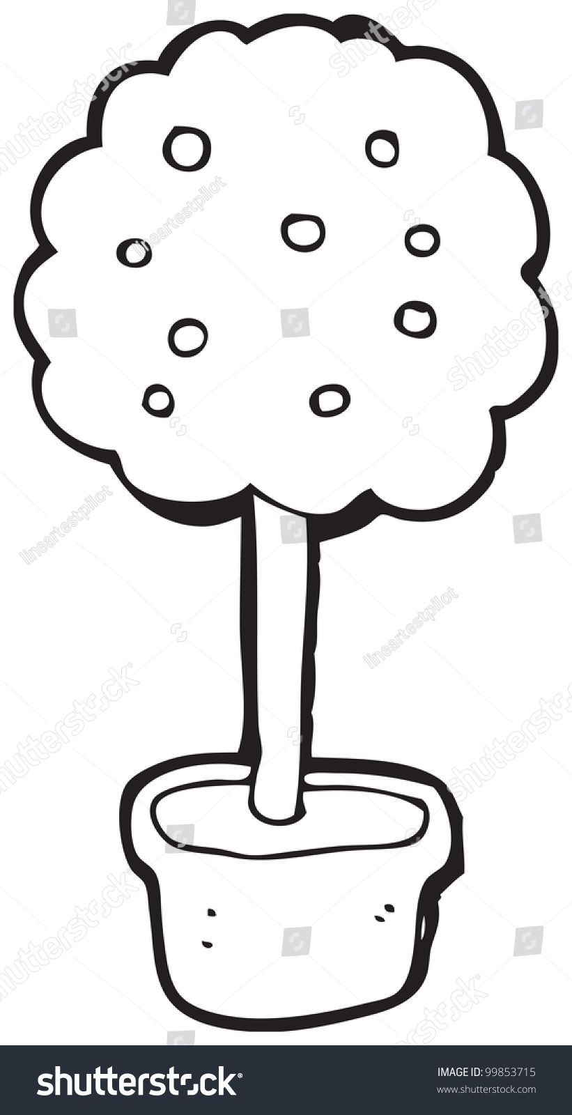 Cartoon Potted Tree Stock Photo 99853715 : Shutterstock