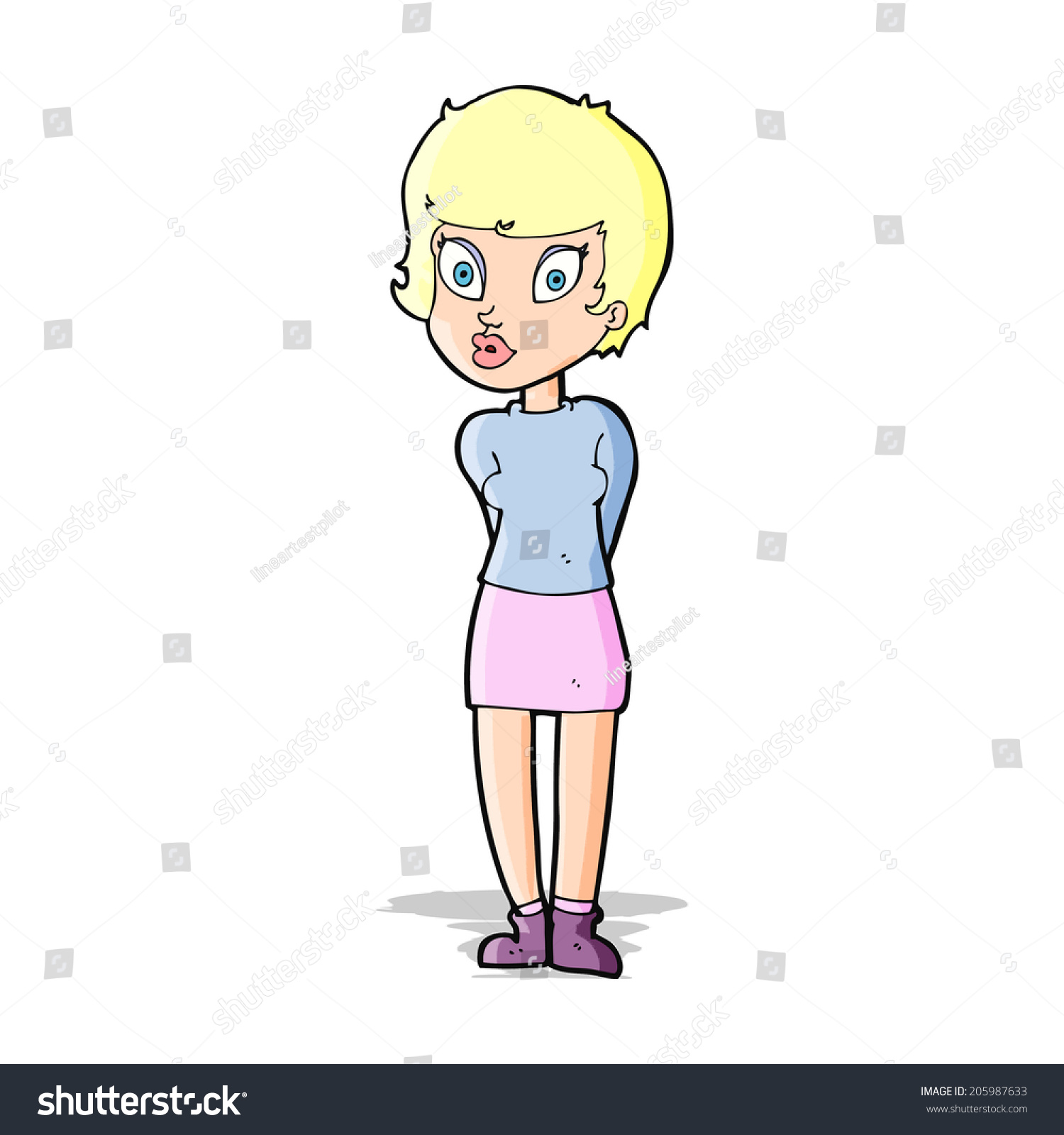 Cartoon Pretty Woman Stock Photo 205987633 : Shutterstock