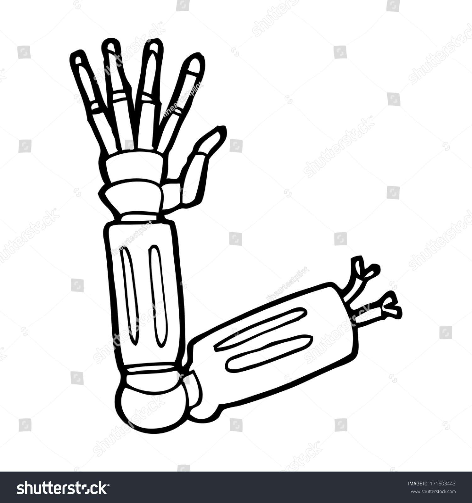 Cartoon Robot Arm Stock Illustration 171603443 - Shutterstock