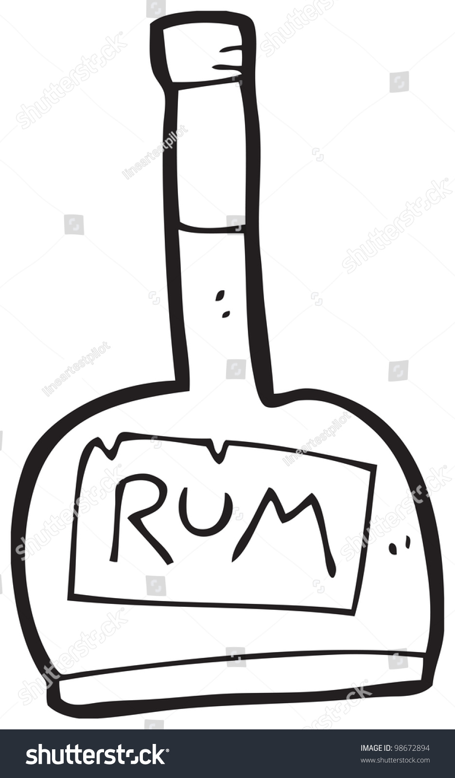 Cartoon Rum Bottle Stock Photo 98672894 : Shutterstock