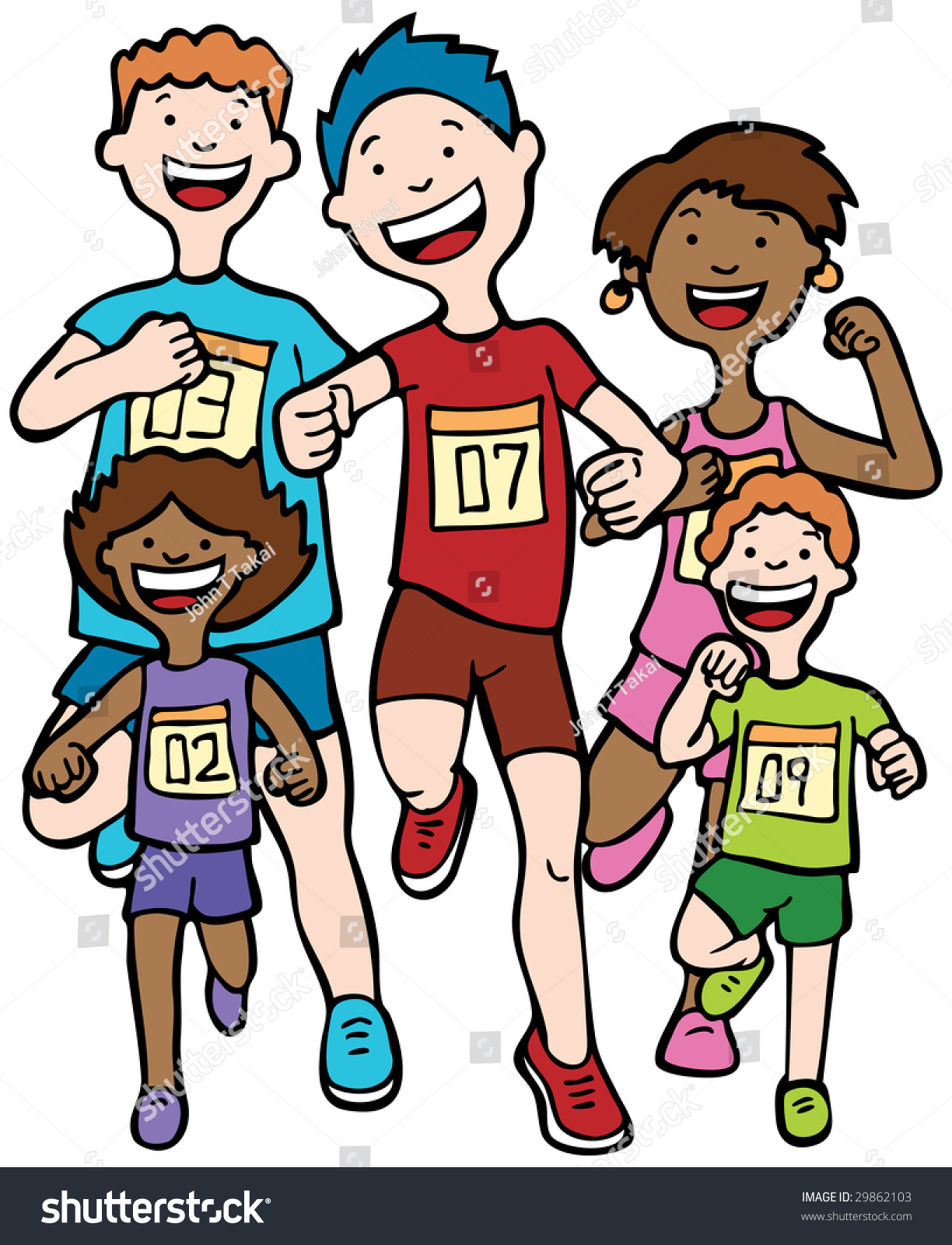 Cartoon Runners Color Stock Illustration 29862103 - Shutterstock