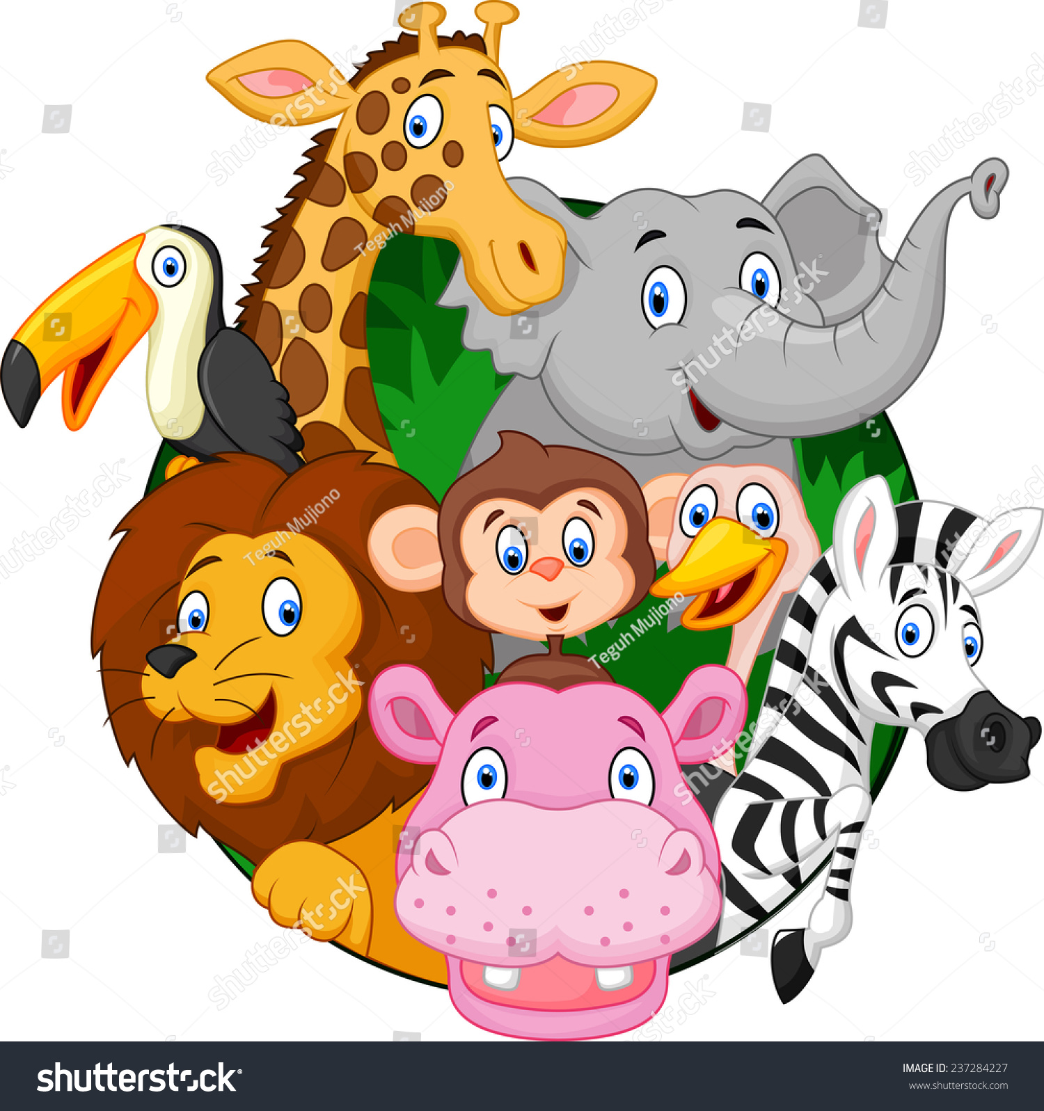 Cartoon Safari Animals Stock Illustration 237284227 - Shutterstock