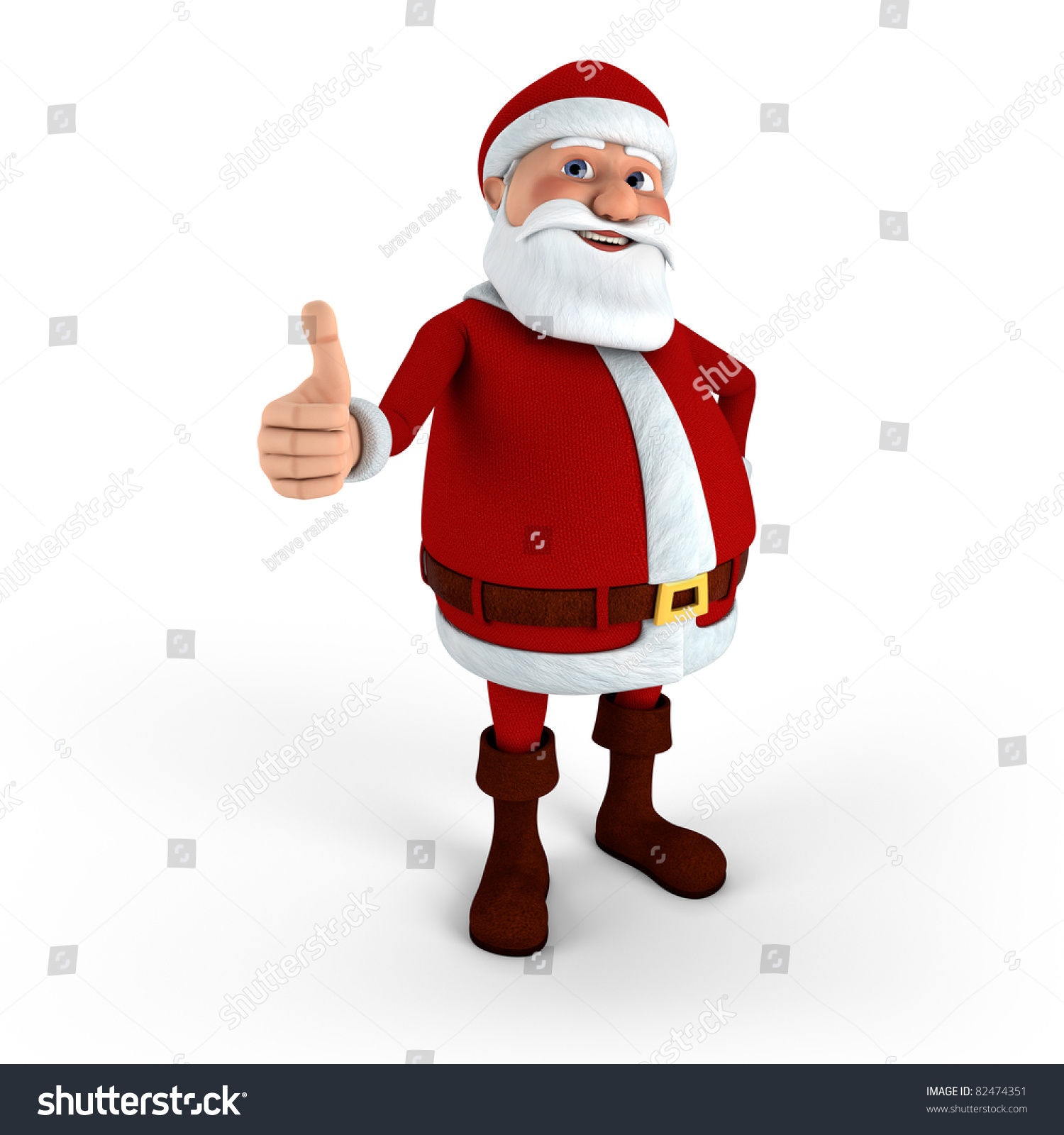 Cartoon Santa Claus Giving Thumbs-Up - High Quality 3d Illustration ...