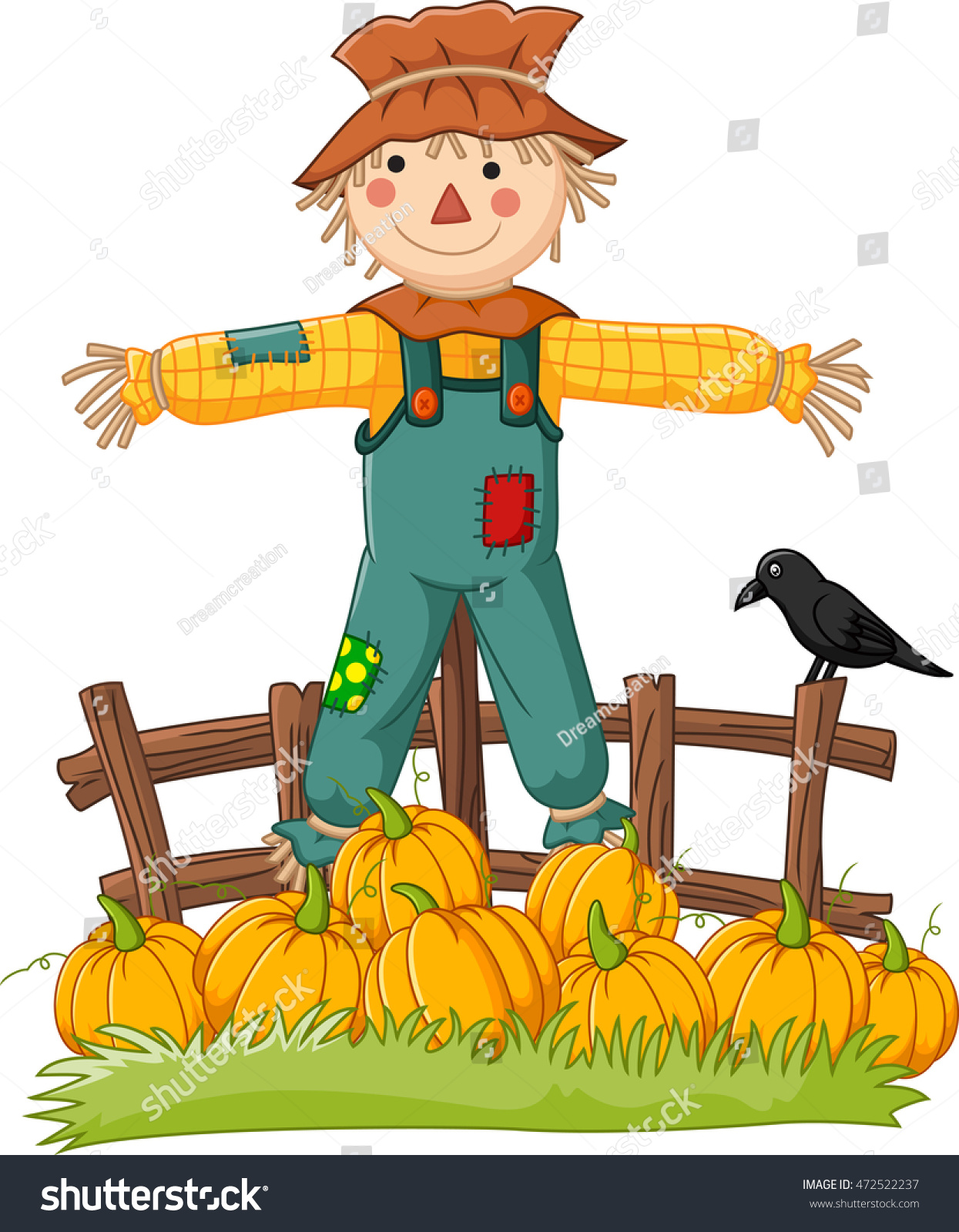 Cartoon Scarecrow Character Stock Illustration 472522237 - Shutterstock