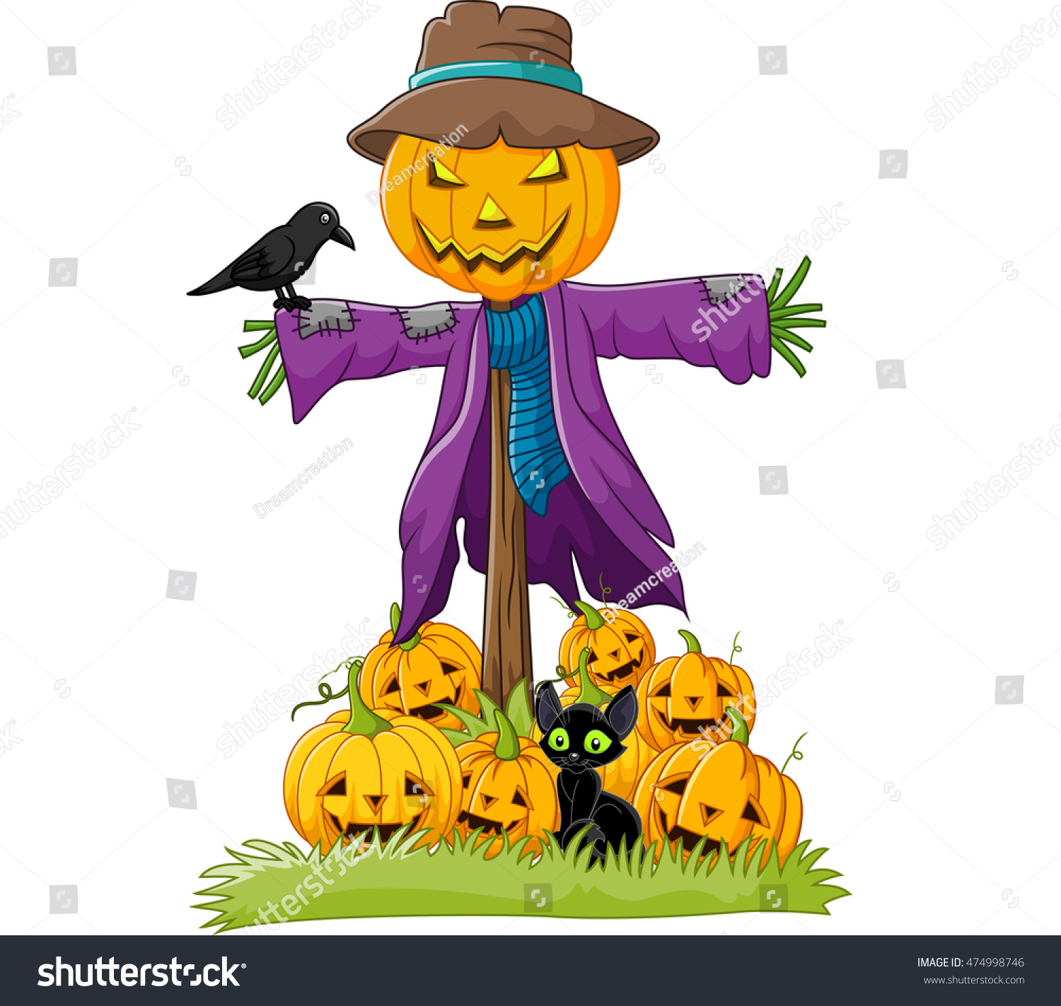 Cartoon Scarecrow Character Stock Photo 474998746 : Shutterstock