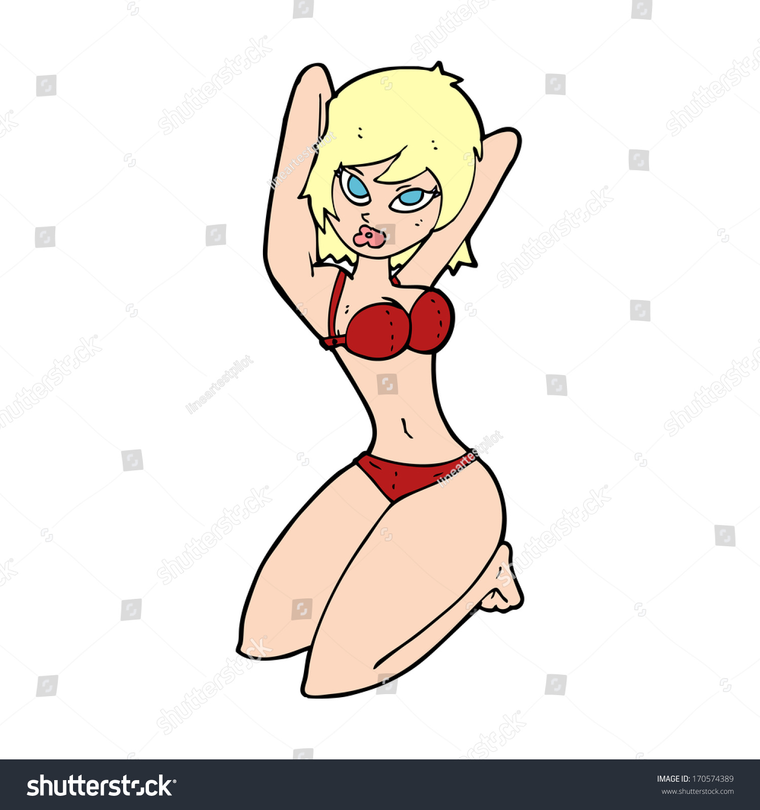 Cartoon Sexy Woman Posing Stock Illustration 170574389 Shutterstock