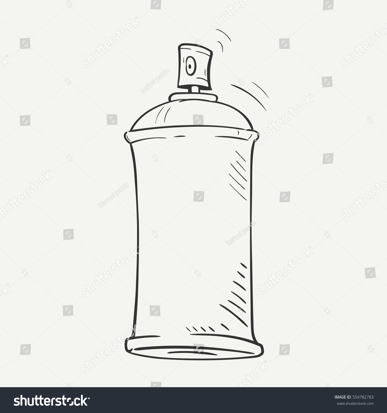 Cartoon Sketch Spray Can On White Stock Illustration 554782783 ...