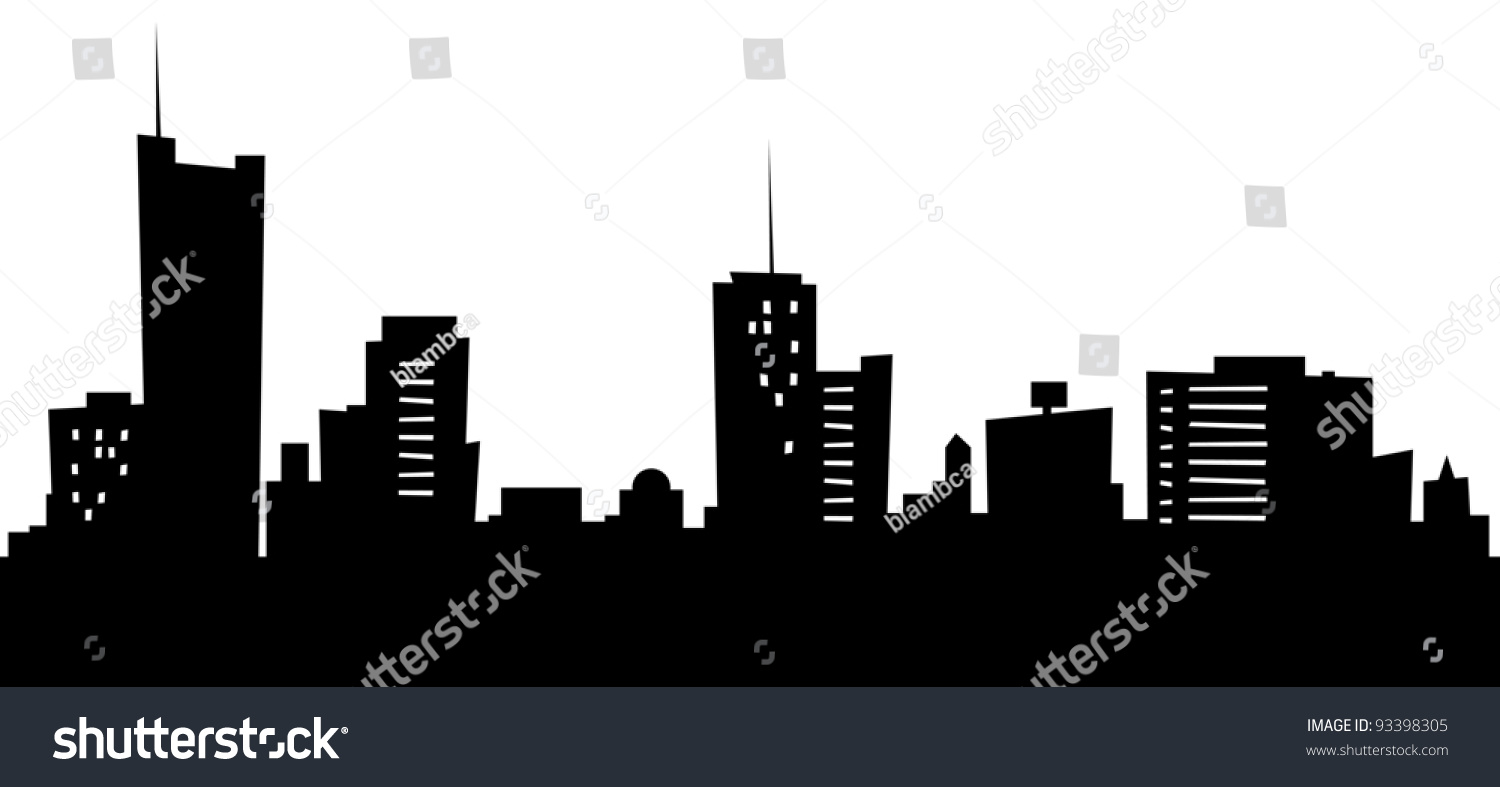 Cartoon Skyline Silhouette Of The City Of Essen, Germany. Stock Photo ...