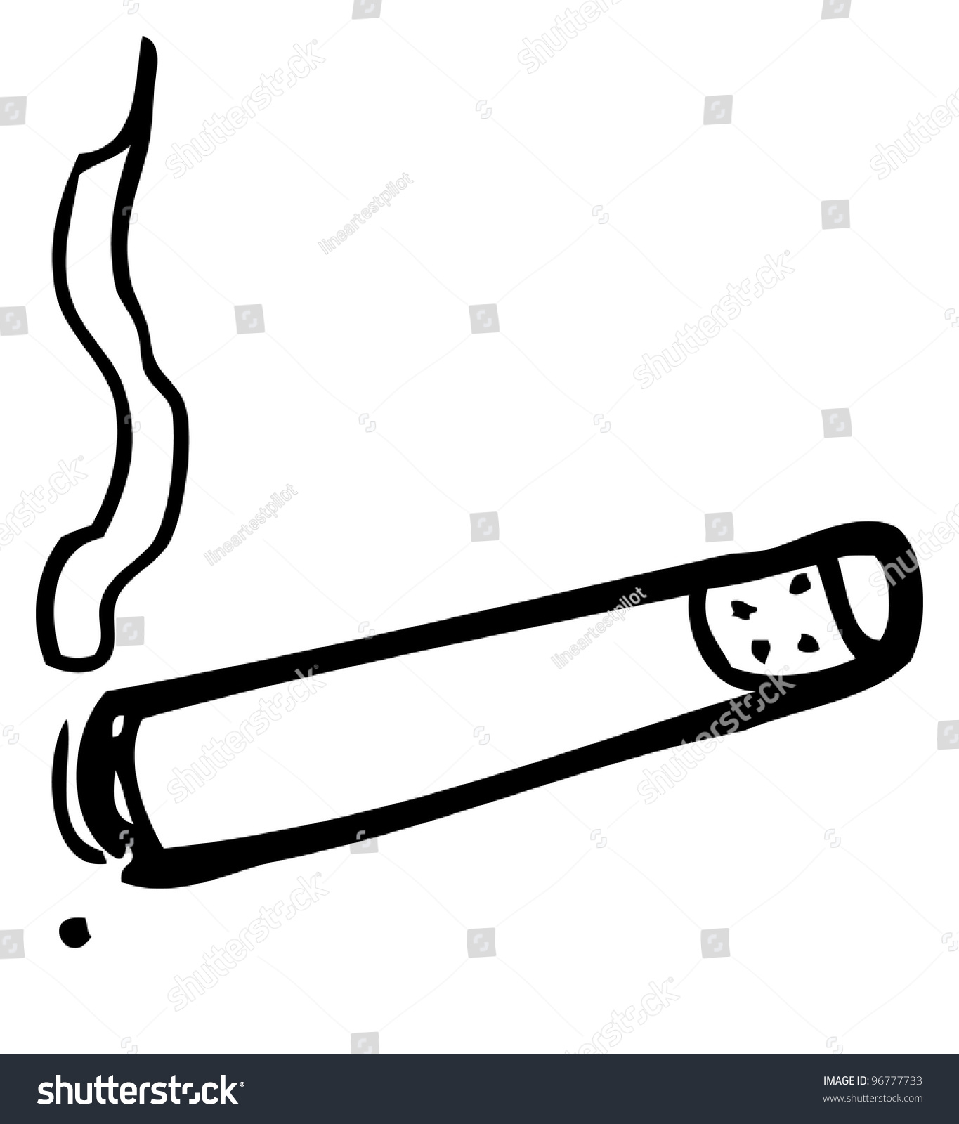 Cartoon Smoking Cigarette Stock Illustration 96777733 - Shutterstock