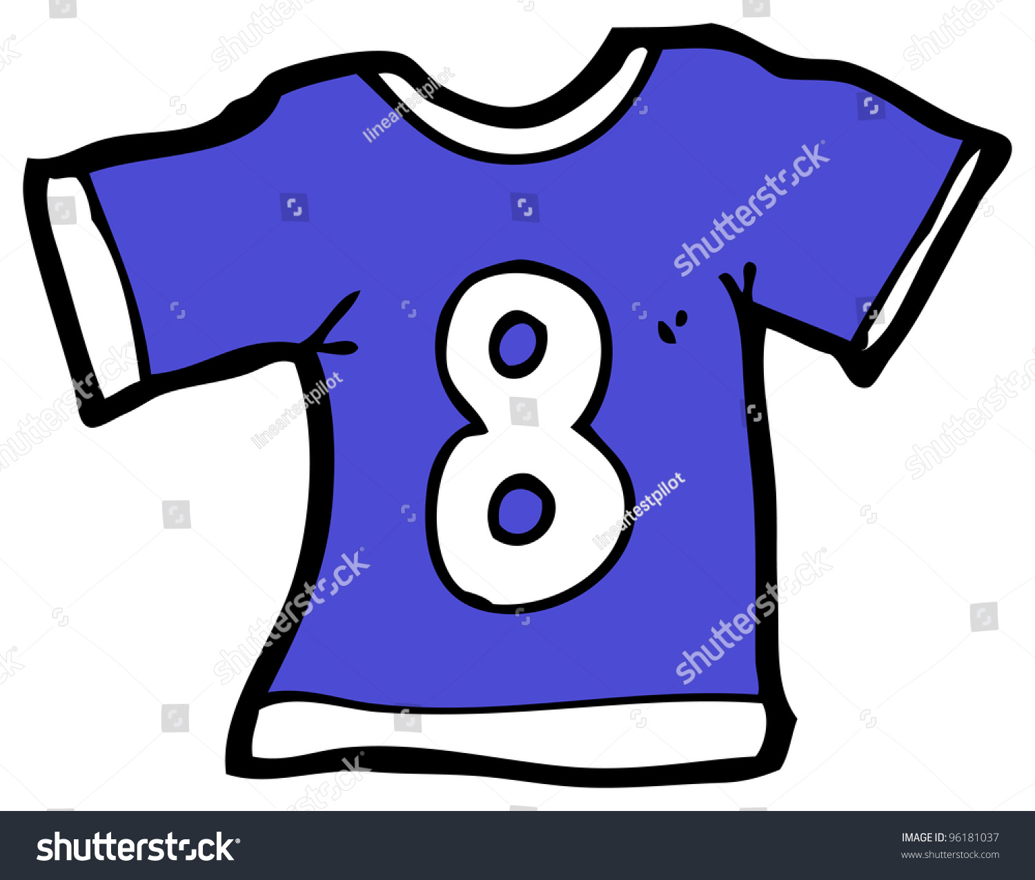 Cartoon Sports Shirt With Number Eight Stock Photo 96181037 : Shutterstock