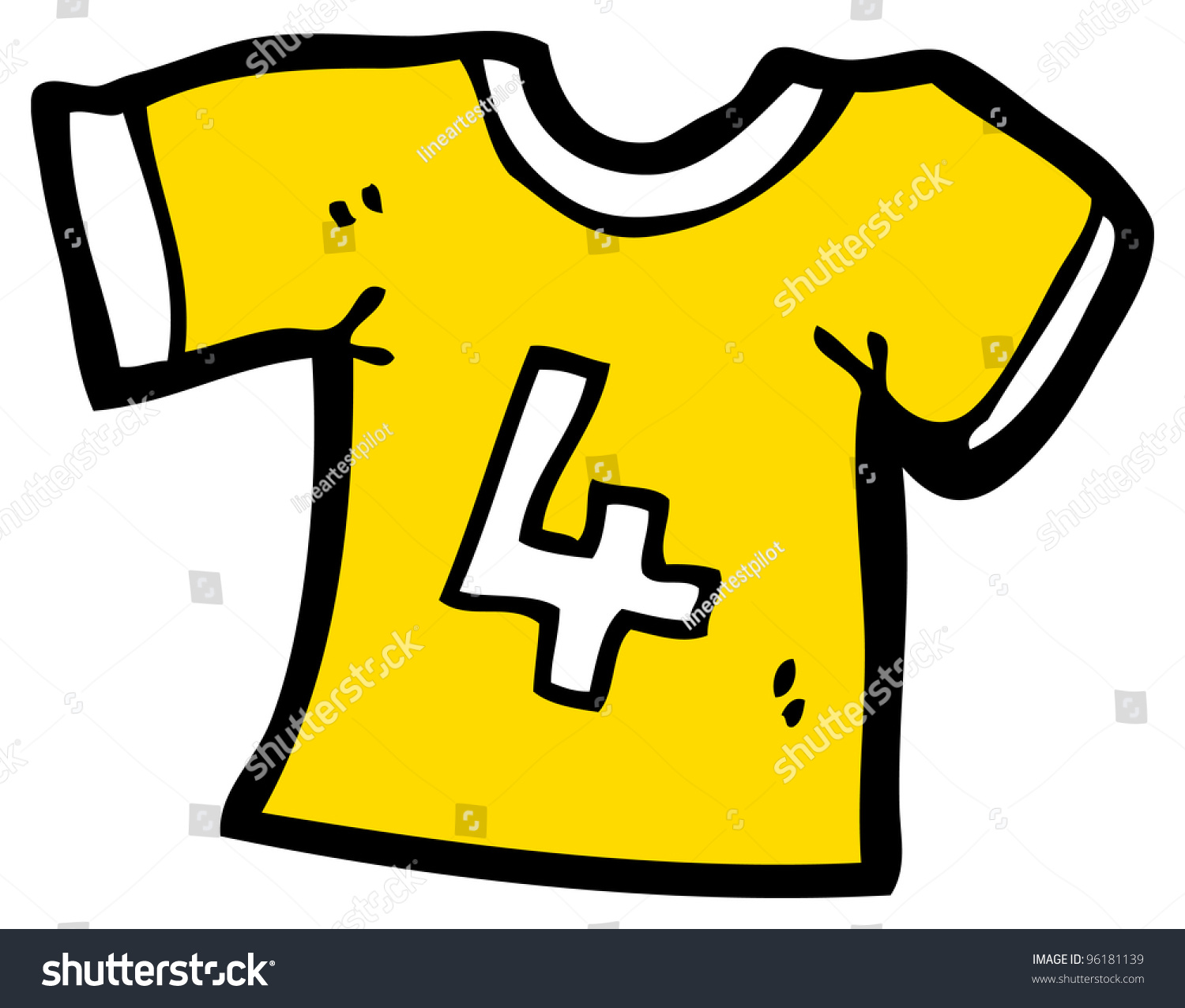 Cartoon Sports Shirt With Number Four Stock Photo 96181139 : Shutterstock