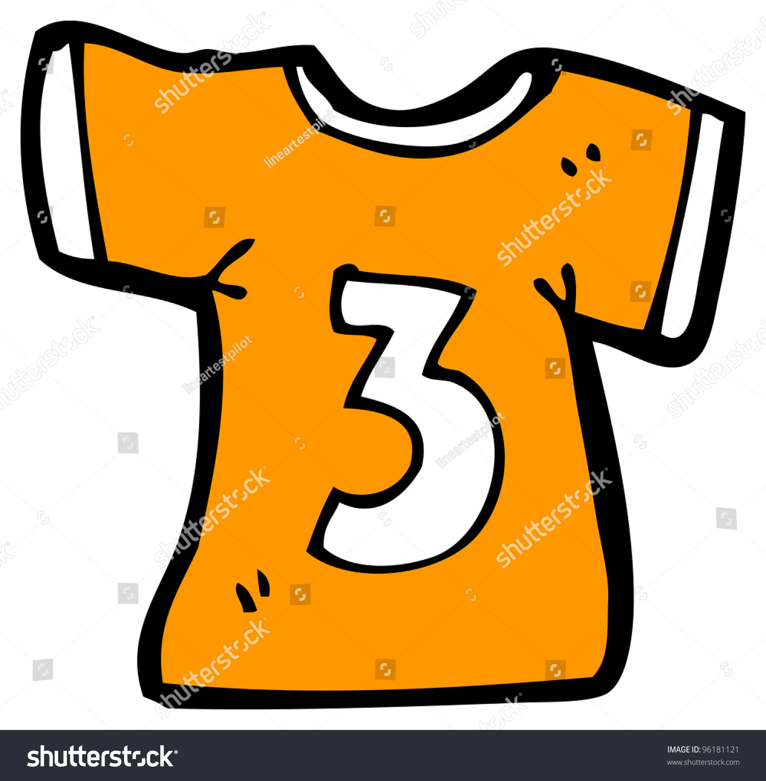 Cartoon Sports Shirt With Number Three Stock Photo 96181121 : Shutterstock