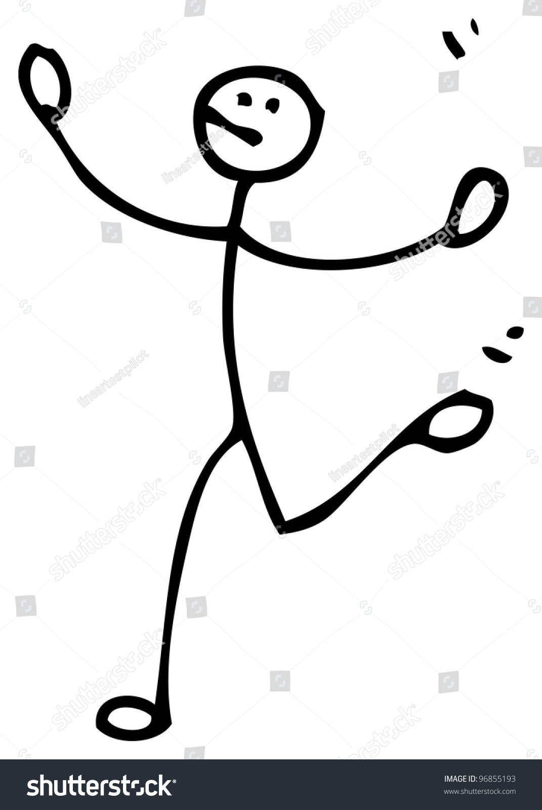 Cartoon Stick Person Skipping Stock Illustration 96855193 - Shutterstock