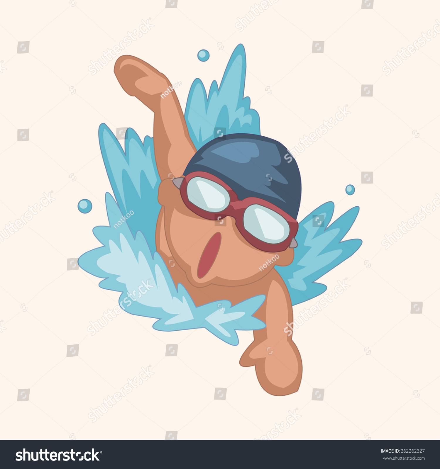 Cartoon Swimmer Stock Illustration 262262327 - Shutterstock