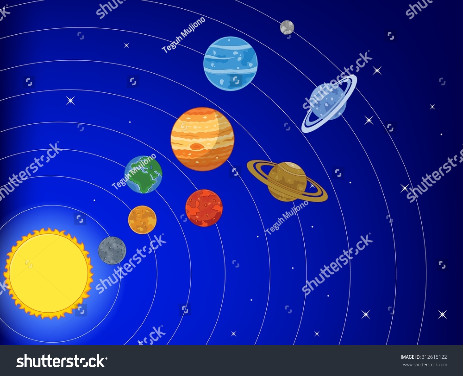 Cartoon Solar System Stock Illustration 312615122 - Shutterstock