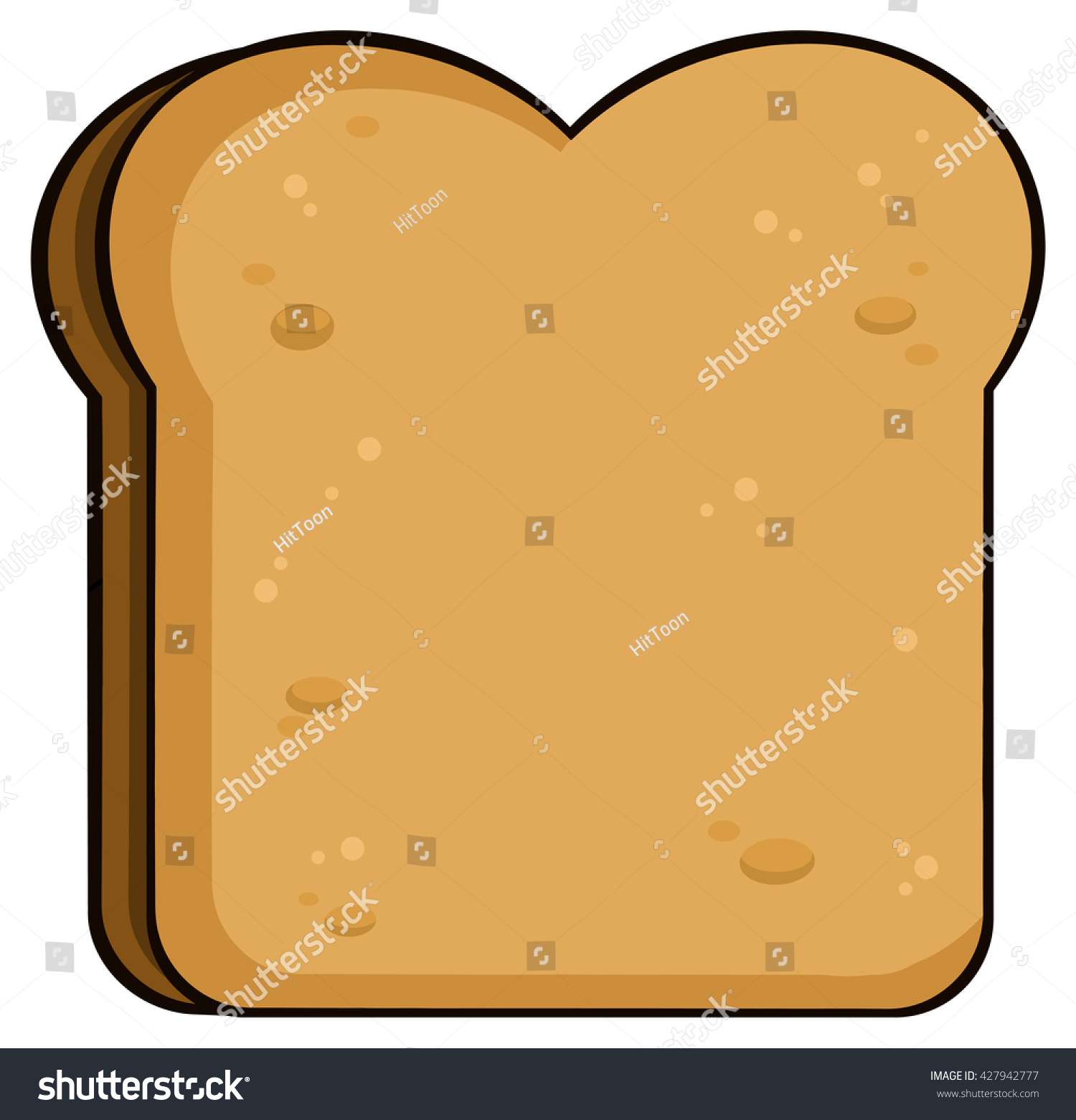 Cartoon Toast Bread Slice Raster Illustration Stock Illustration ...