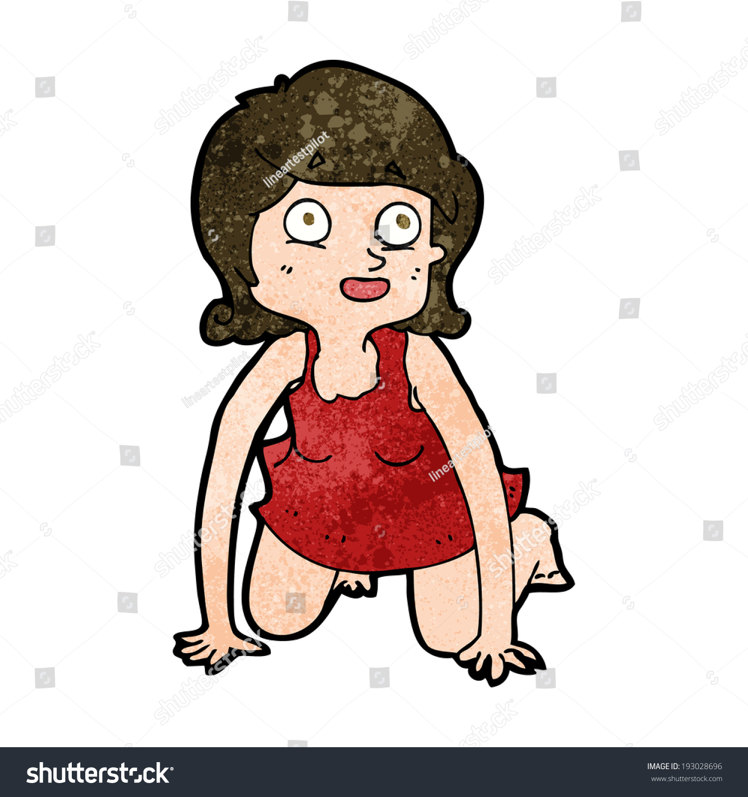 Cartoon Woman On All Fours Stock Illustration 193028696 Shutterstock 2520