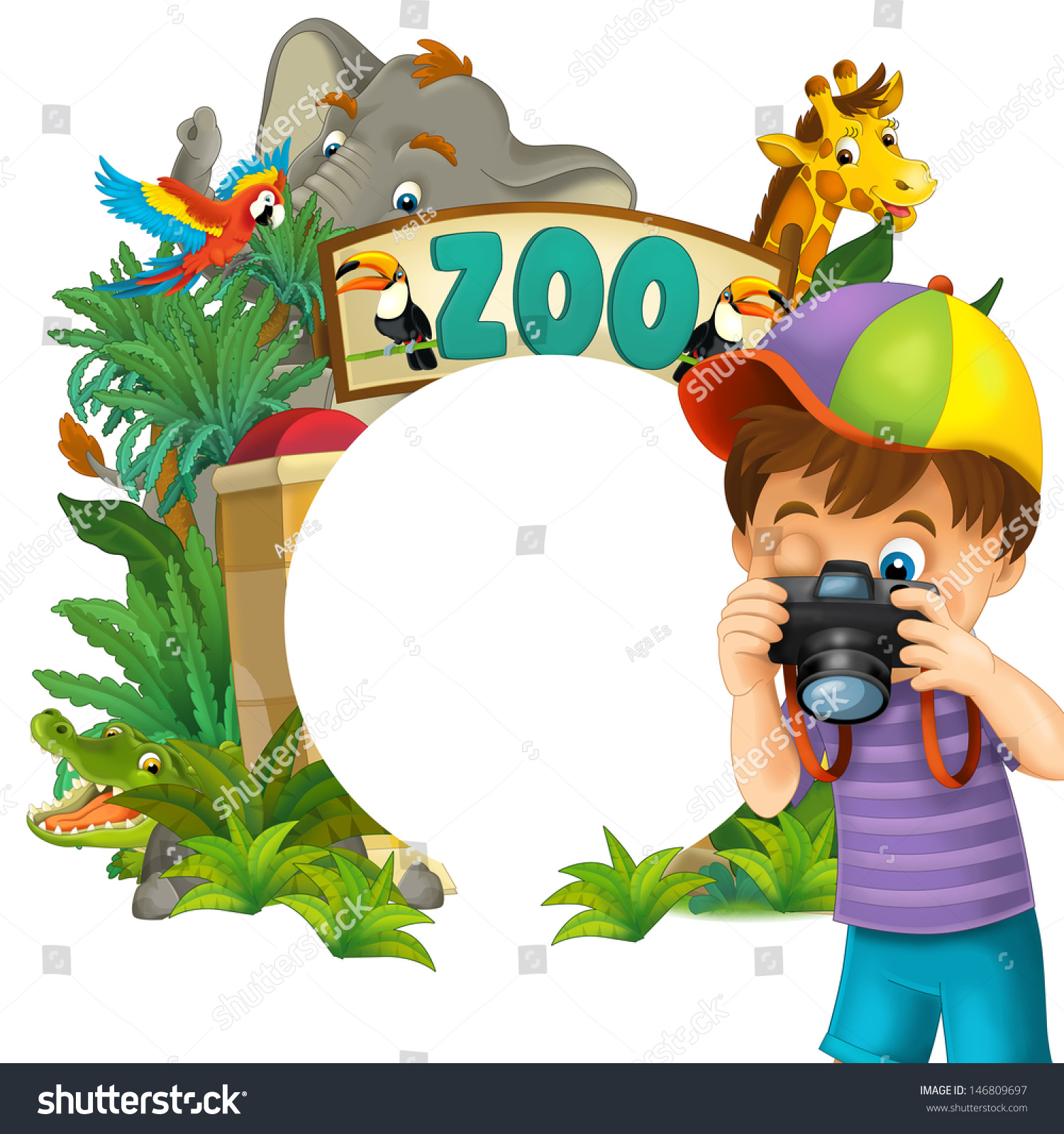 zoo border template Banner Zoo Illustration Children Amusement Stock Cartoon