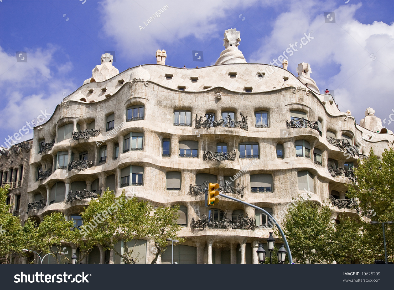 Casa Mila Styled By Antonio Gaudi In Barcelona Stock Photo 19625209 ...