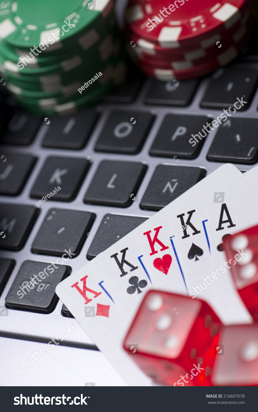 Casino chips on credit card