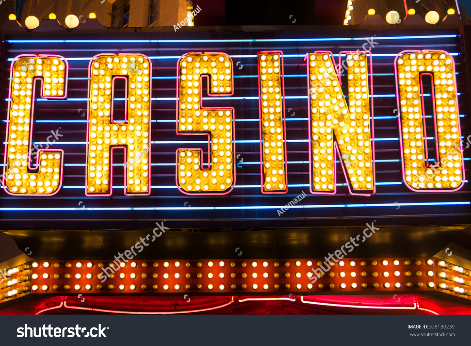 Casino Sign Lights Casino Sign Lights Stock Photo (Edit Now) 326130239