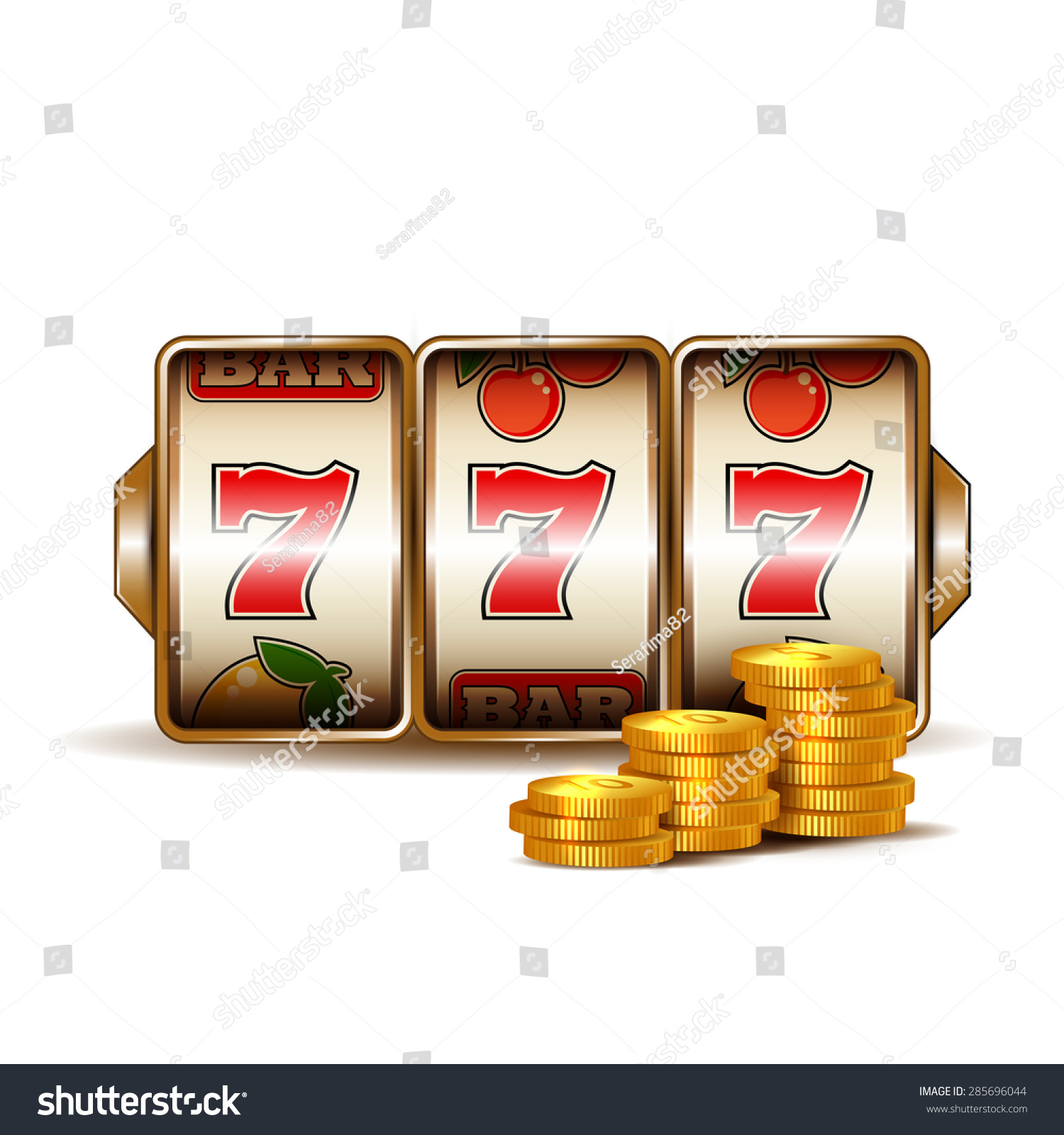 Casino Slot Machine With Coins. Stock Photo 285696044 : Shutterstock