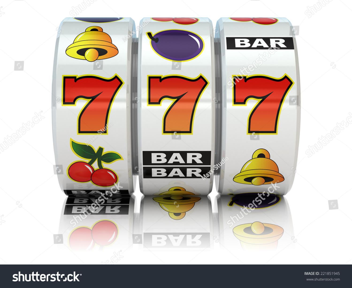 Casino. Slot Machine With Jackpot On White Isolated Background. 3d ...