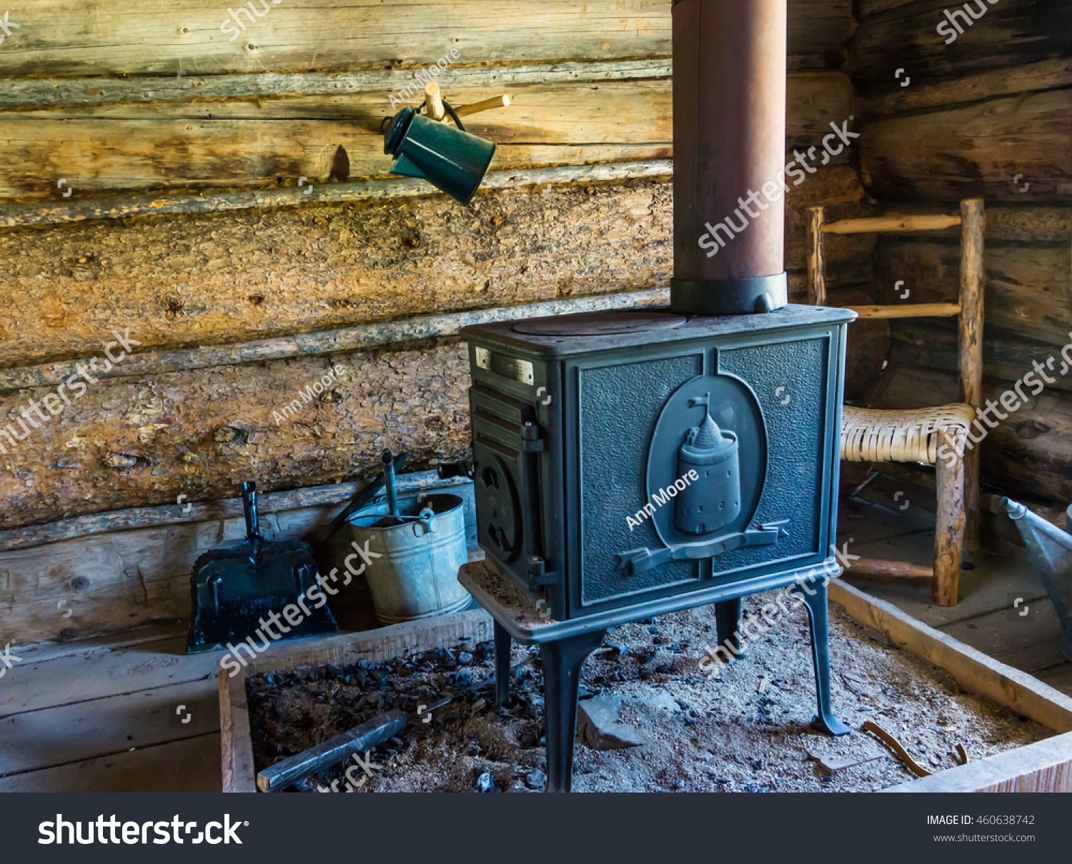 Cast Iron Wood Stove Allowing Some Stock Photo Edit Now 460638742