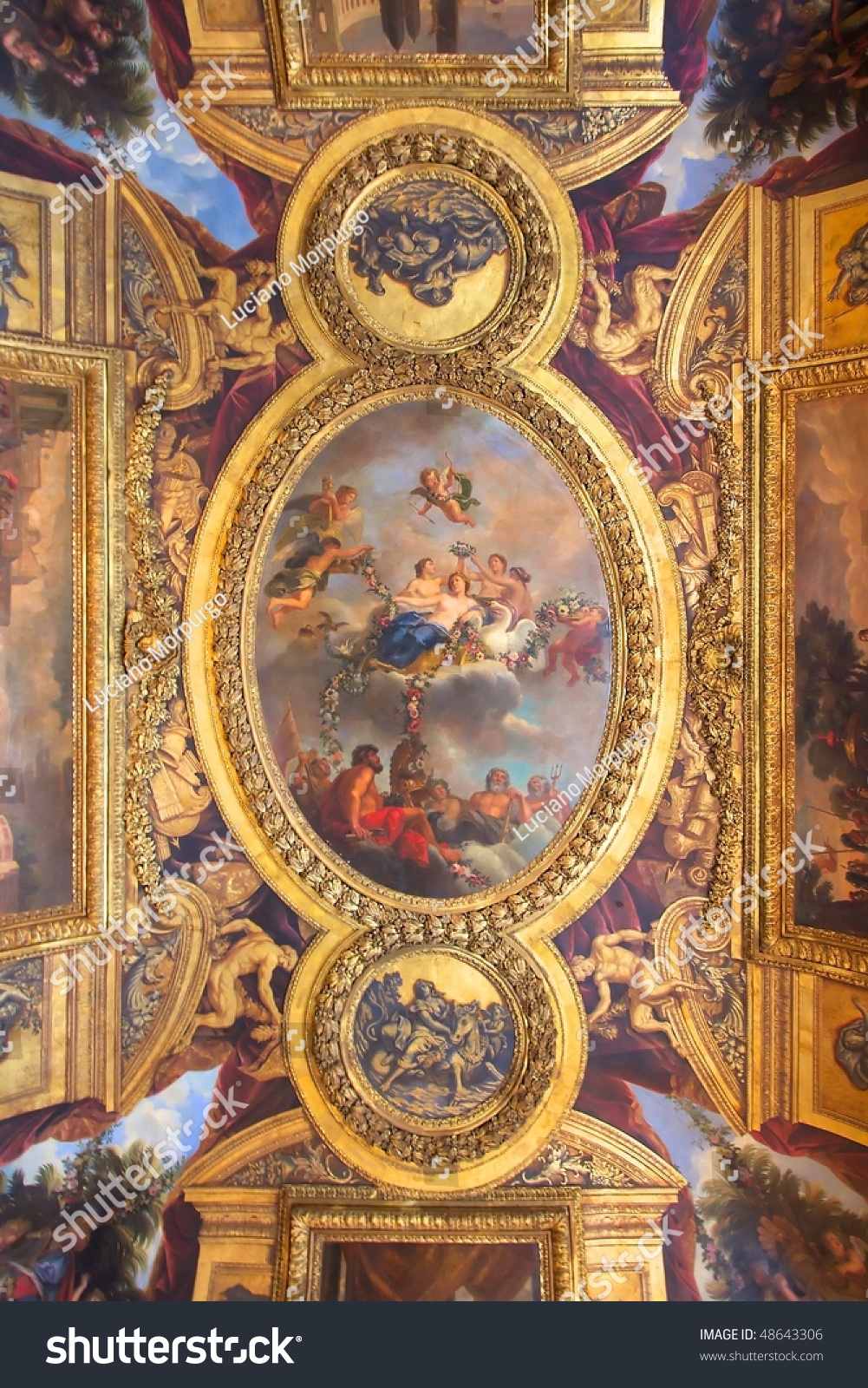 Castle Of Versailles, France - Ceiling Stock Photo 48643306 : Shutterstock