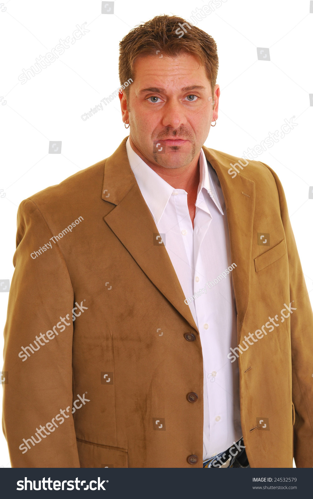 Casual Business Man Brown Suit Cot Stock Photo 24532579 - Shutterstock