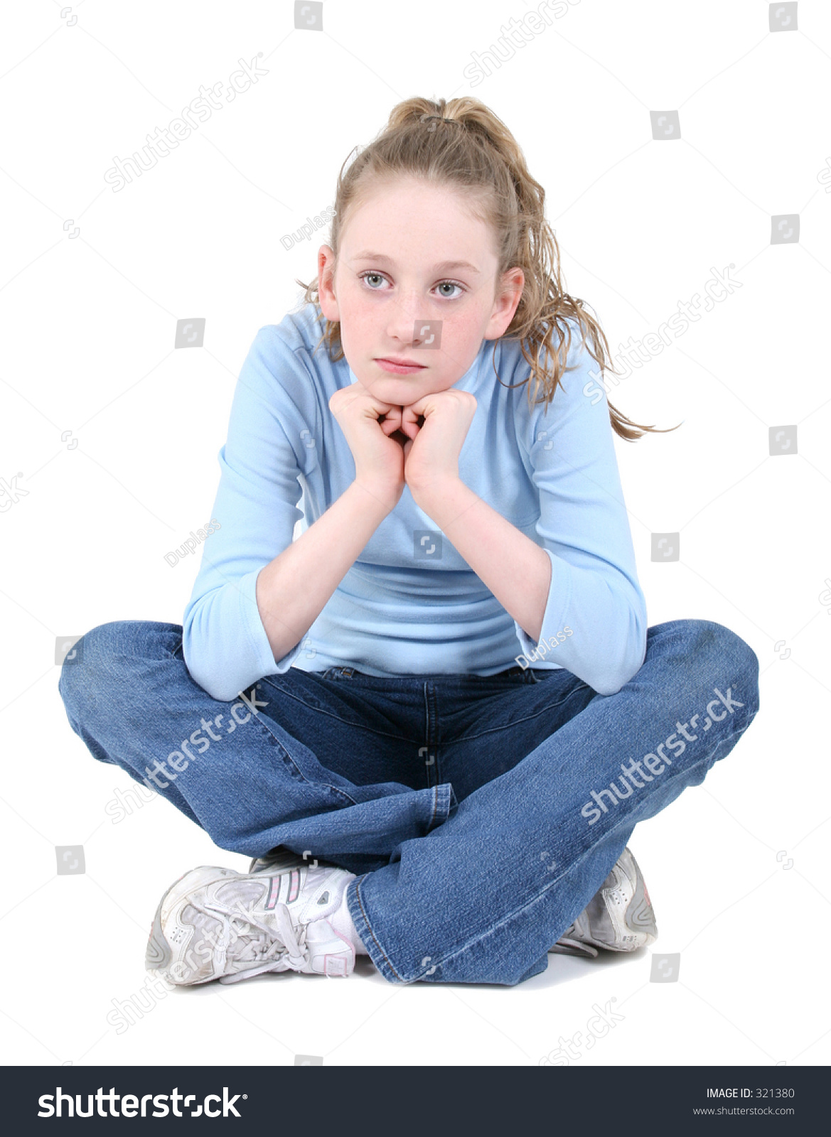 Casual Teen Crossed Legged Shirt Jeans Stock Photo 321380 - Shutterstock