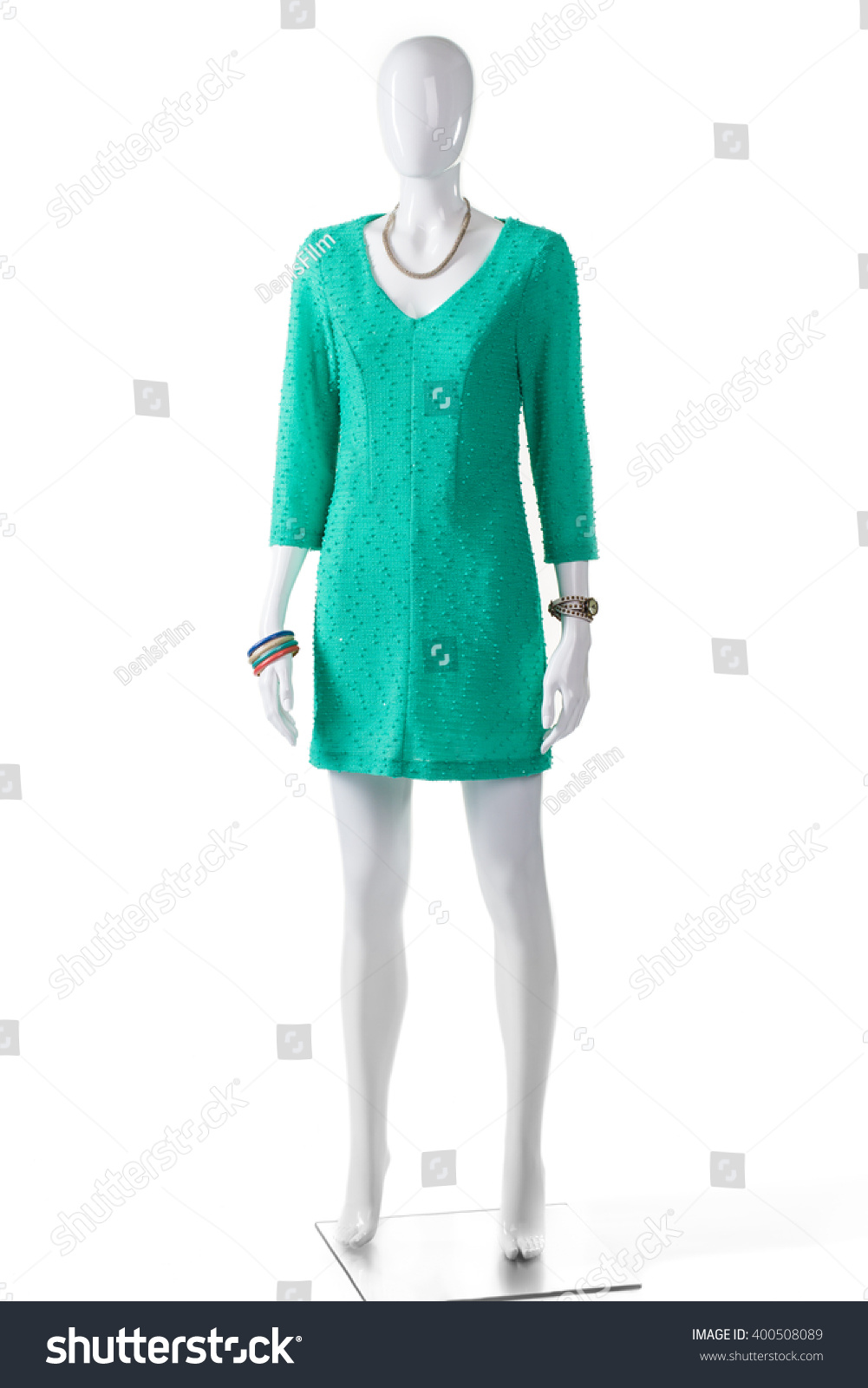 Casual Turquoise Dress On Mannequin Female Stock Photo 400508089 |  Shutterstock